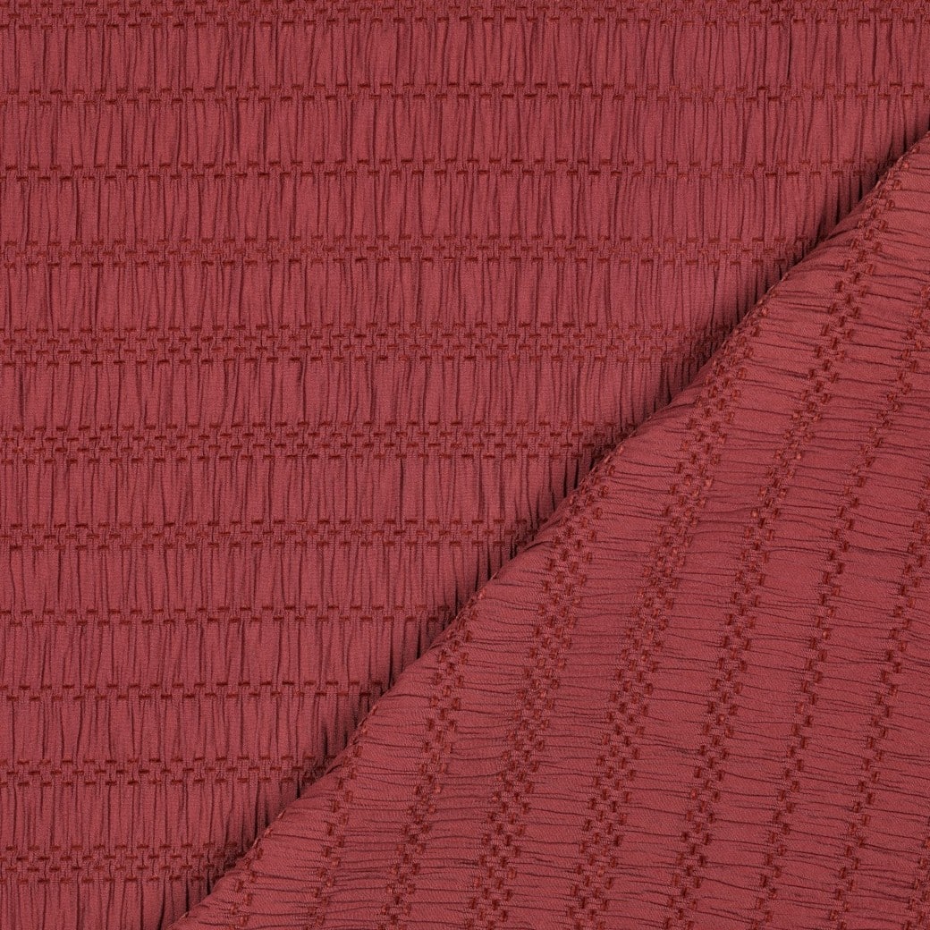 Chenille viscose jacquard rouge