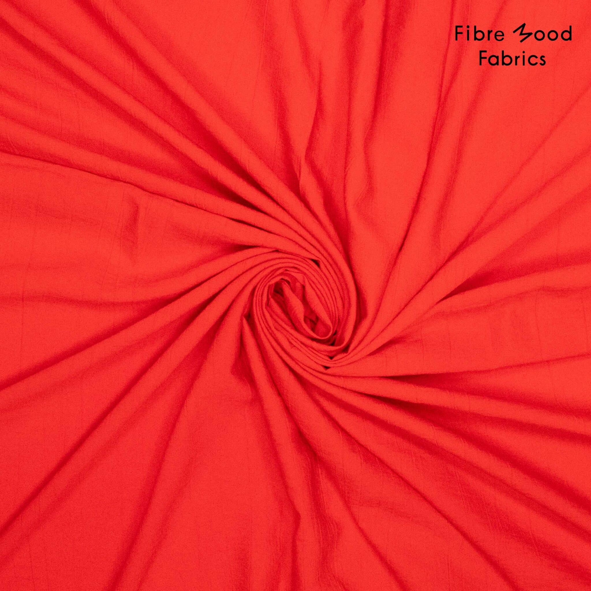 Coupon 100cm Fibre Mood - Geweven viscose/nylon crinkle rood