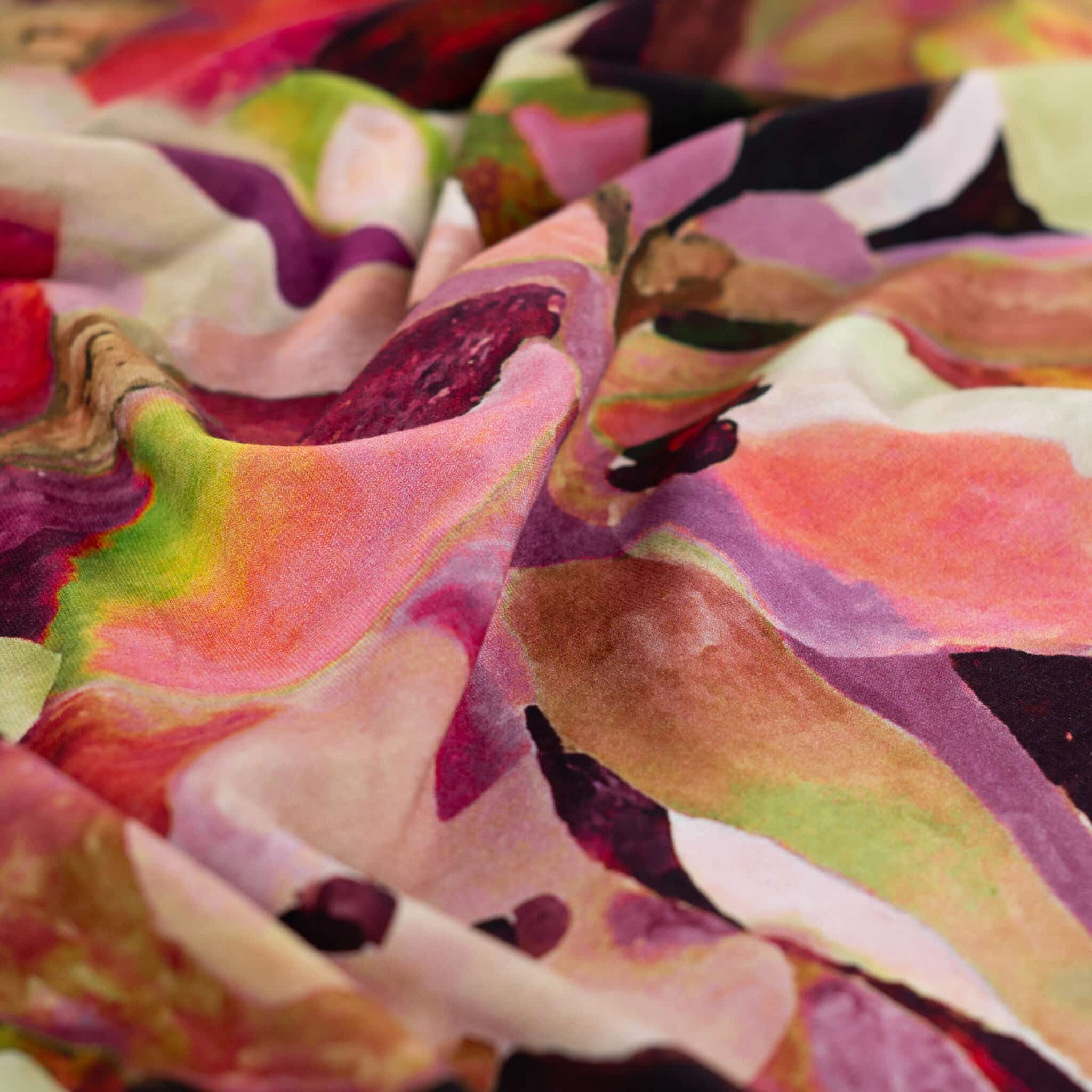 Coupon 100cm viscose jersey digitaal bloemen