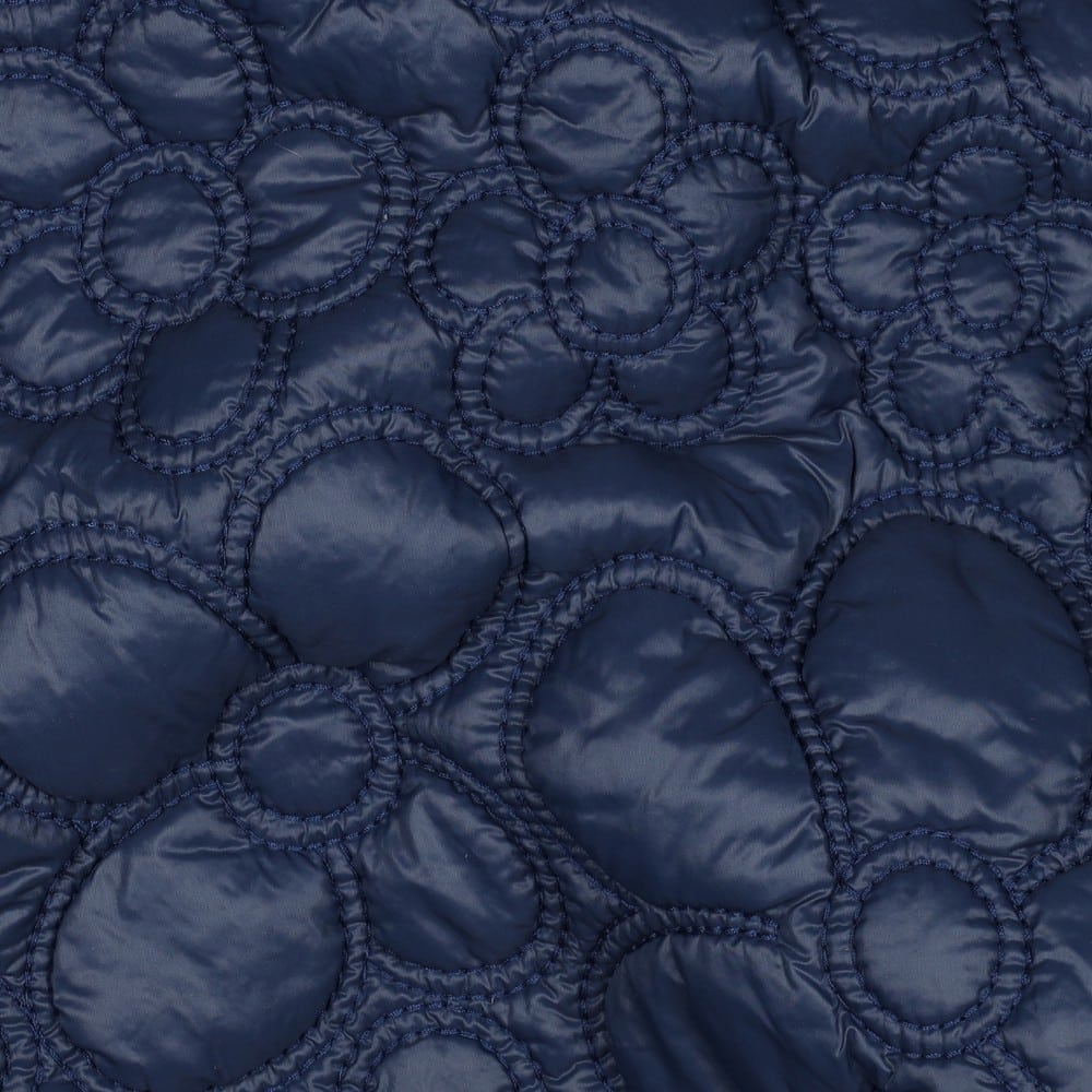 Coupon 115cm stepped bloemen navy