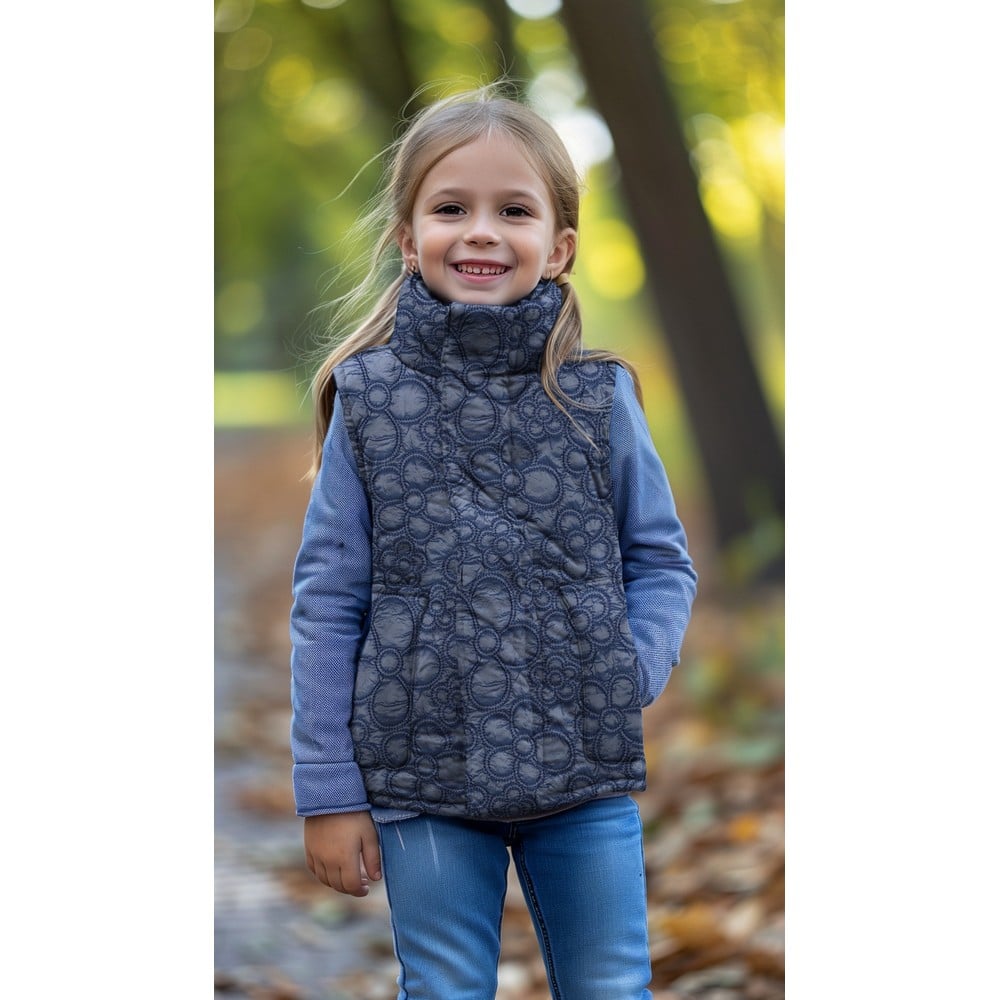 Coupon 115cm stepped bloemen navy