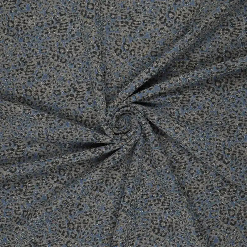 Coupon 130cm denim punched panter jeansblauw