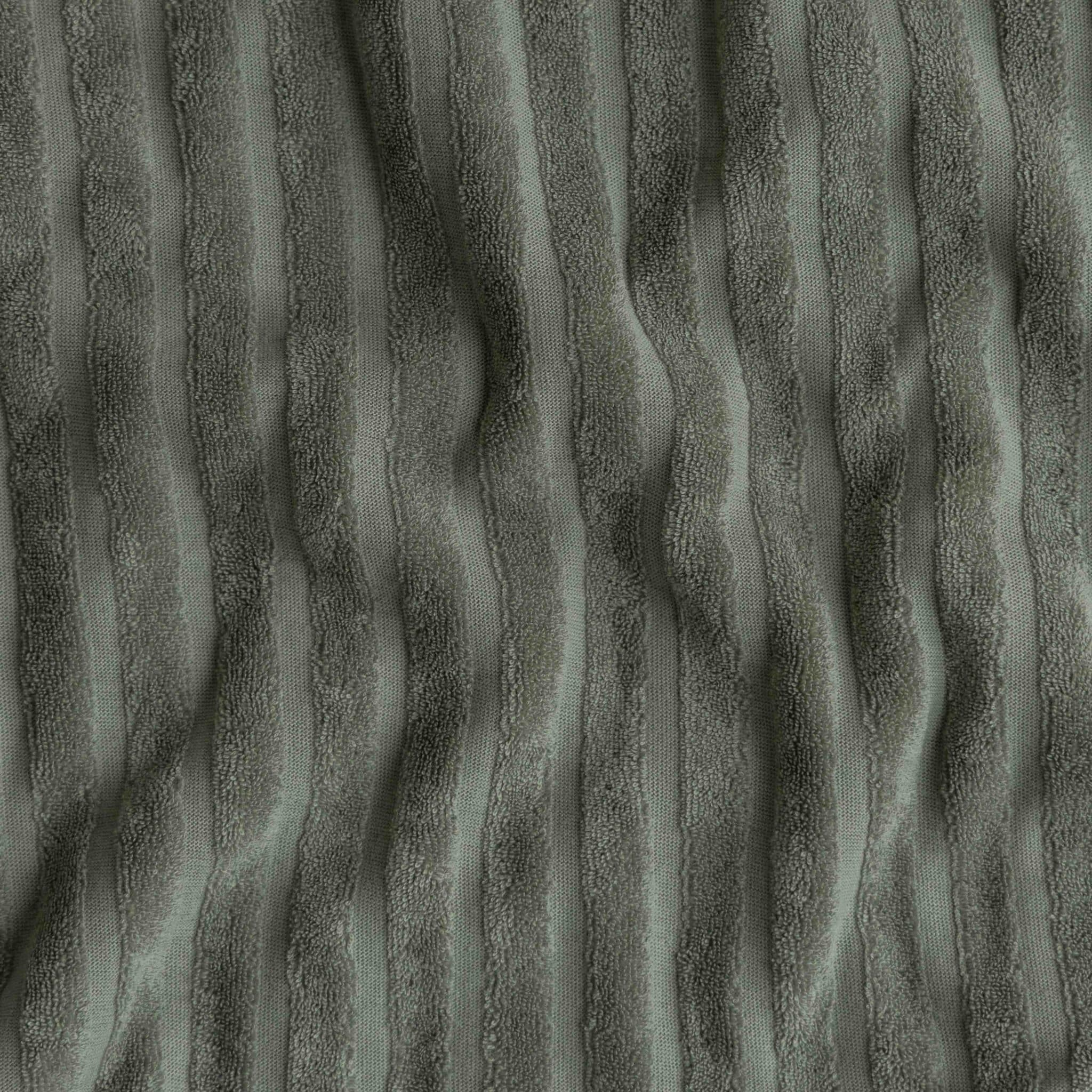Coupon 150cm badstof jacquard strepen groen