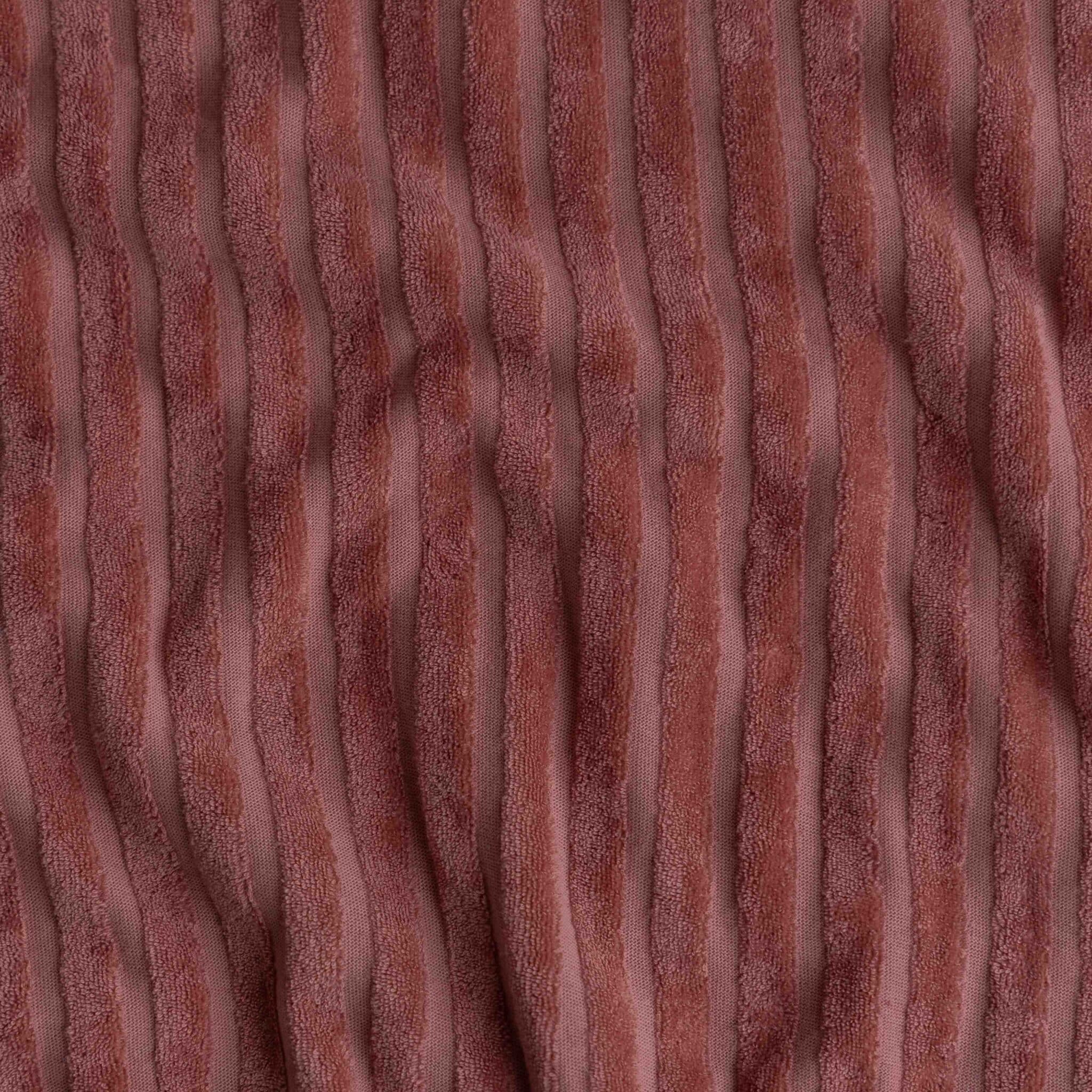 Coupon 150cm badstof jacquard strepen pink blush