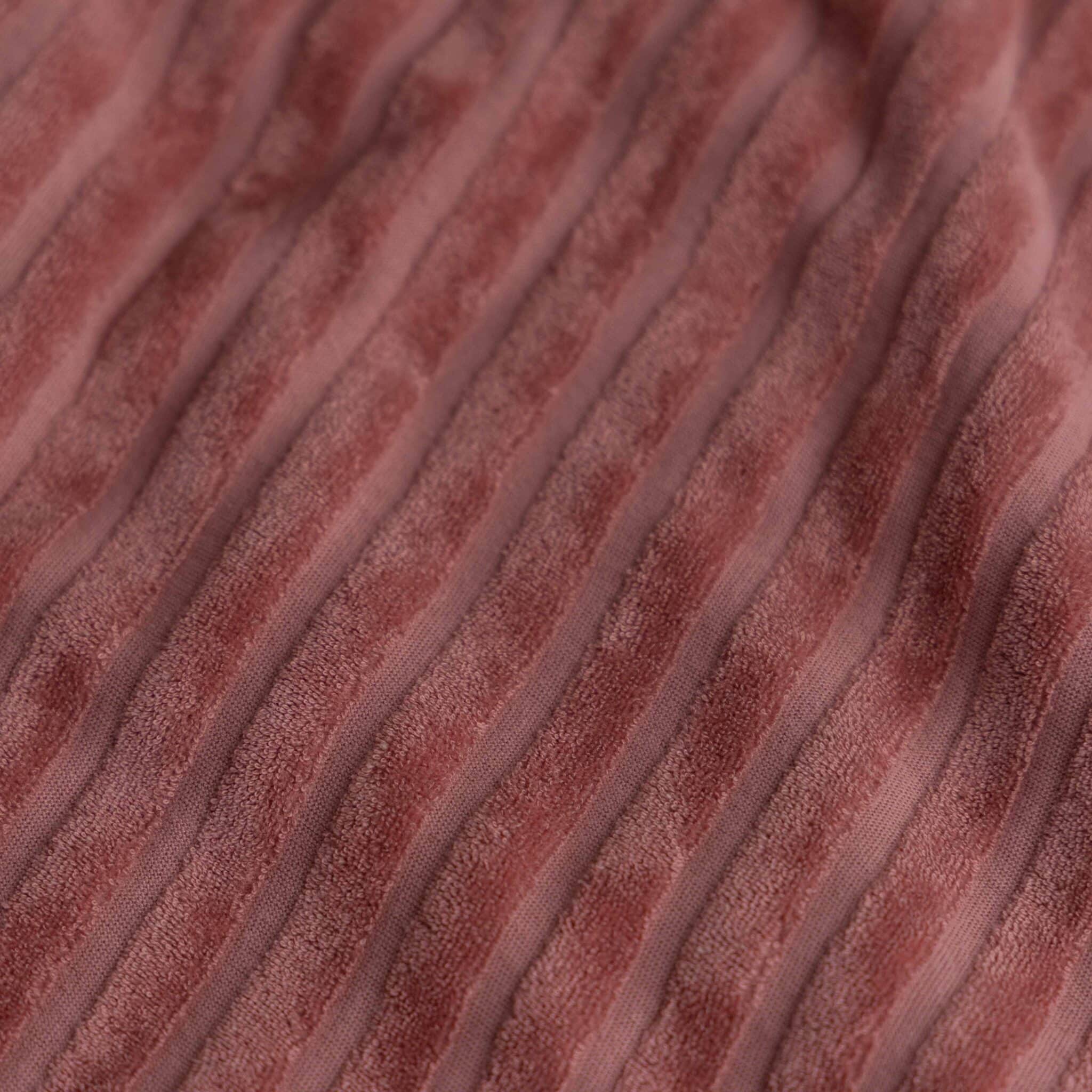 Coupon 150cm badstof jacquard strepen pink blush