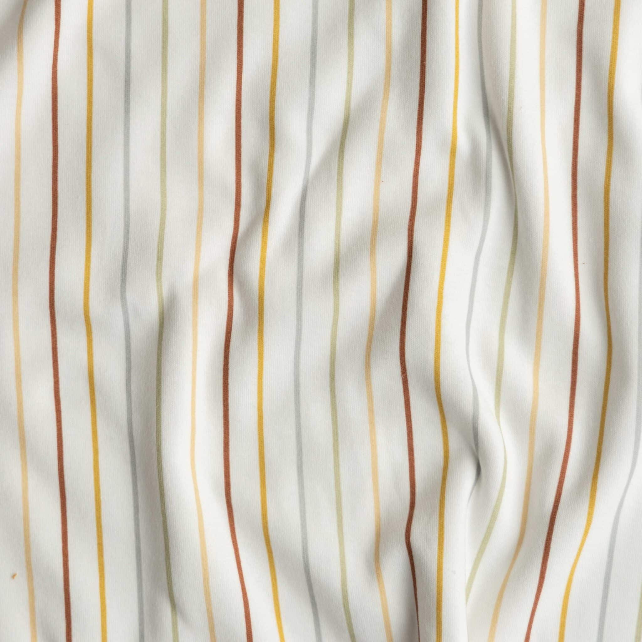 Coupon 150cm jersey strepen offwhite