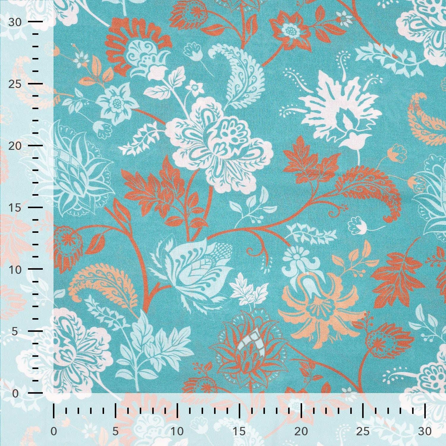 Coupon 150cm viscose voile paisley bloemen tiffany