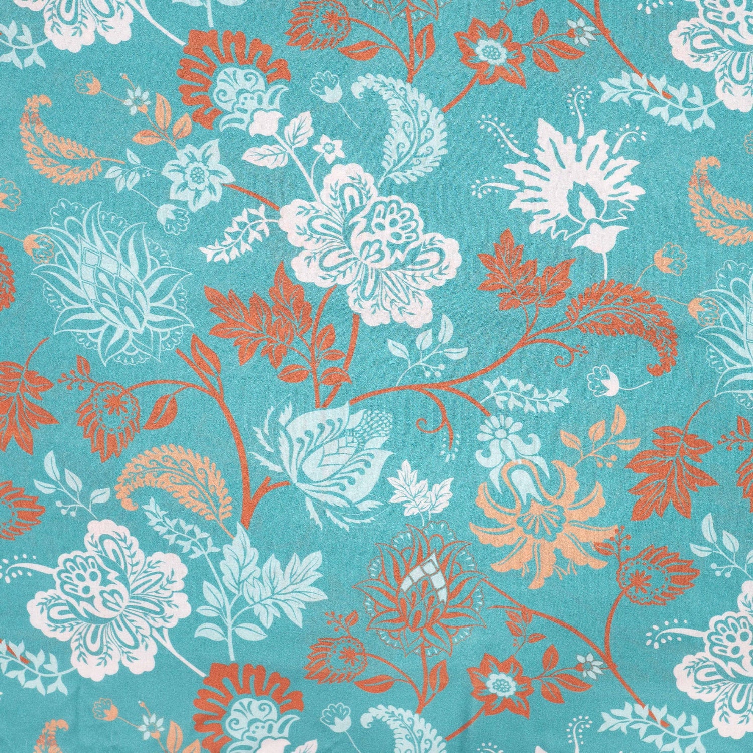 Coupon 150cm viscose voile paisley bloemen tiffany