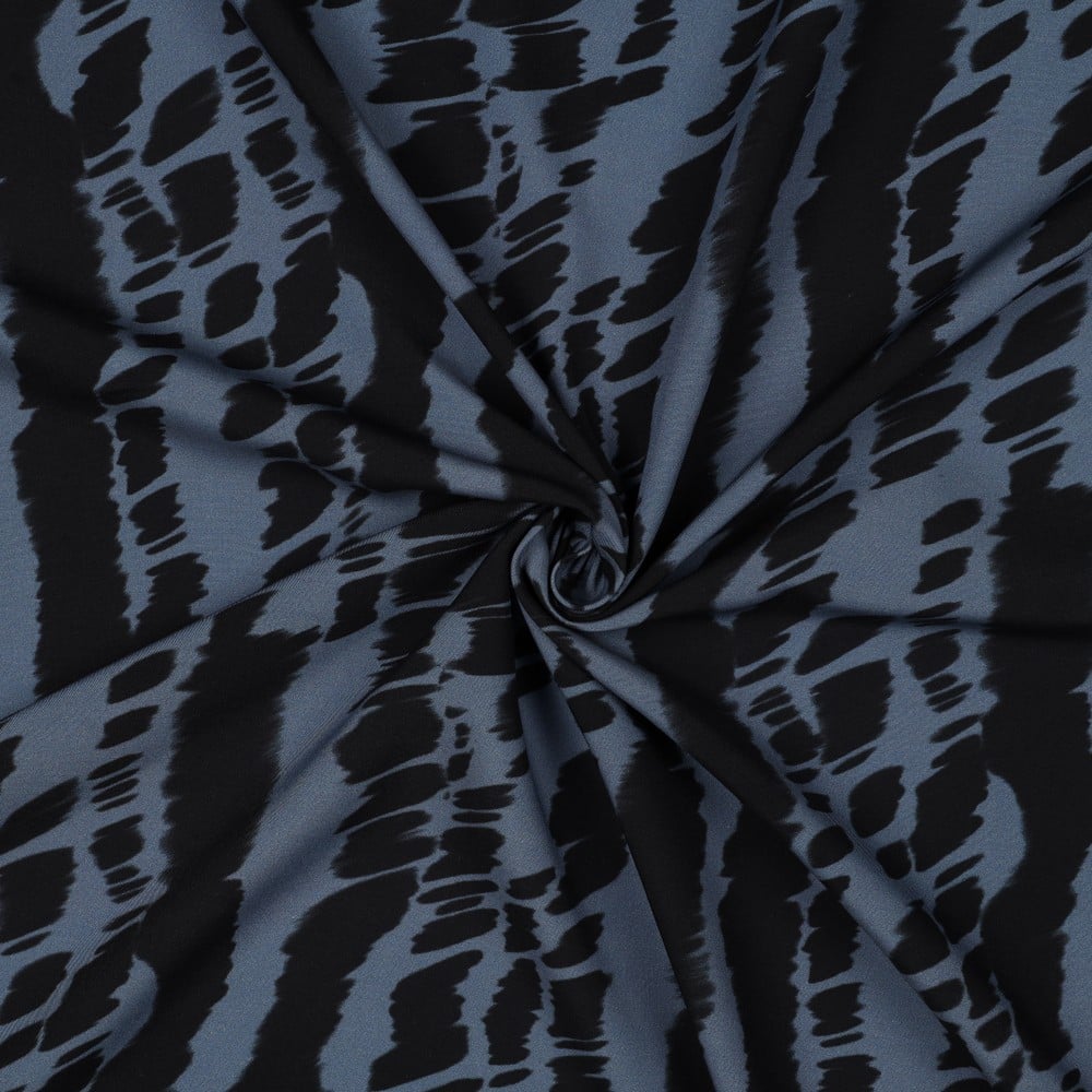 Coupon 170cm viscose radiance digitaal abstract blauw