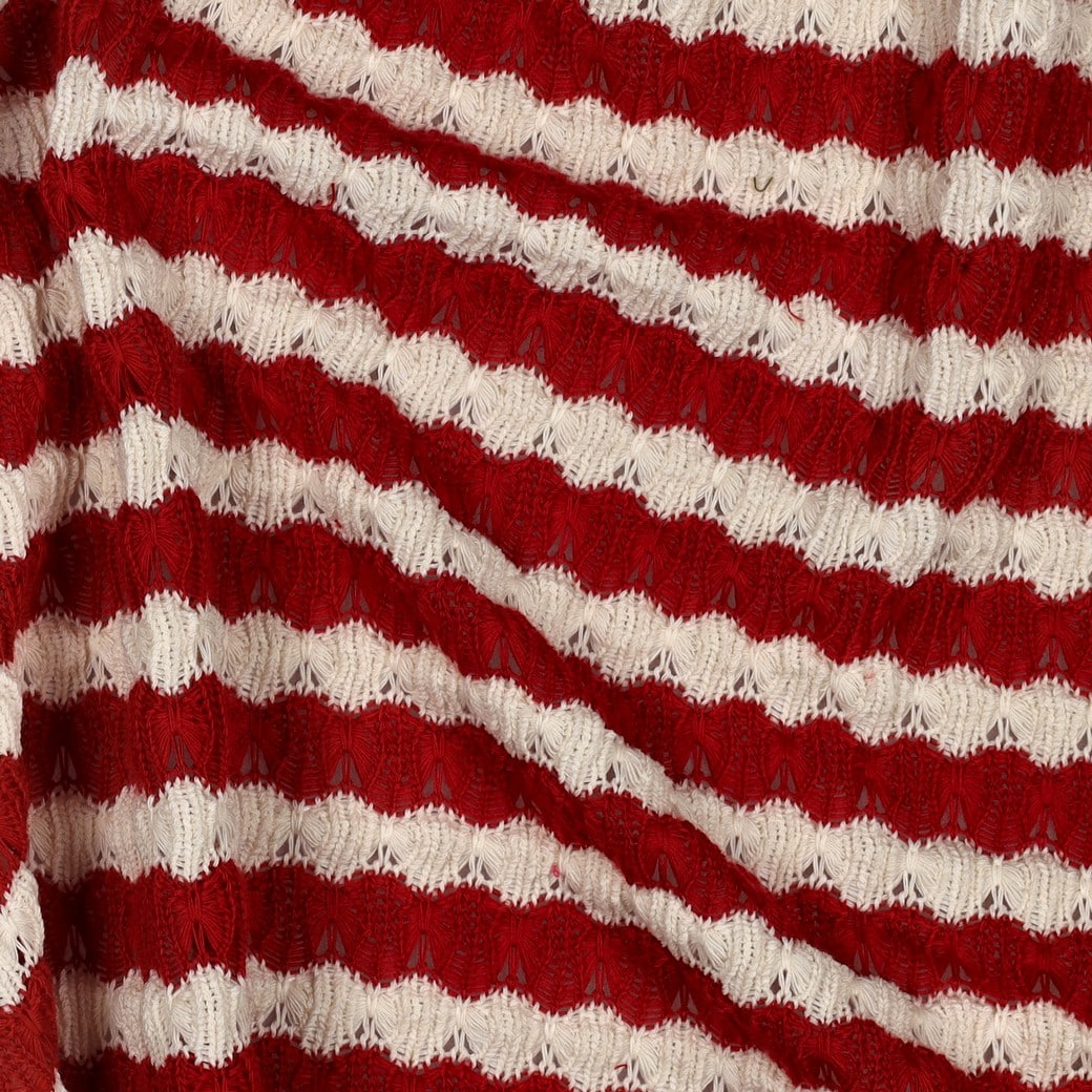 Coupon 30cm gebreide jacquard strepen rood