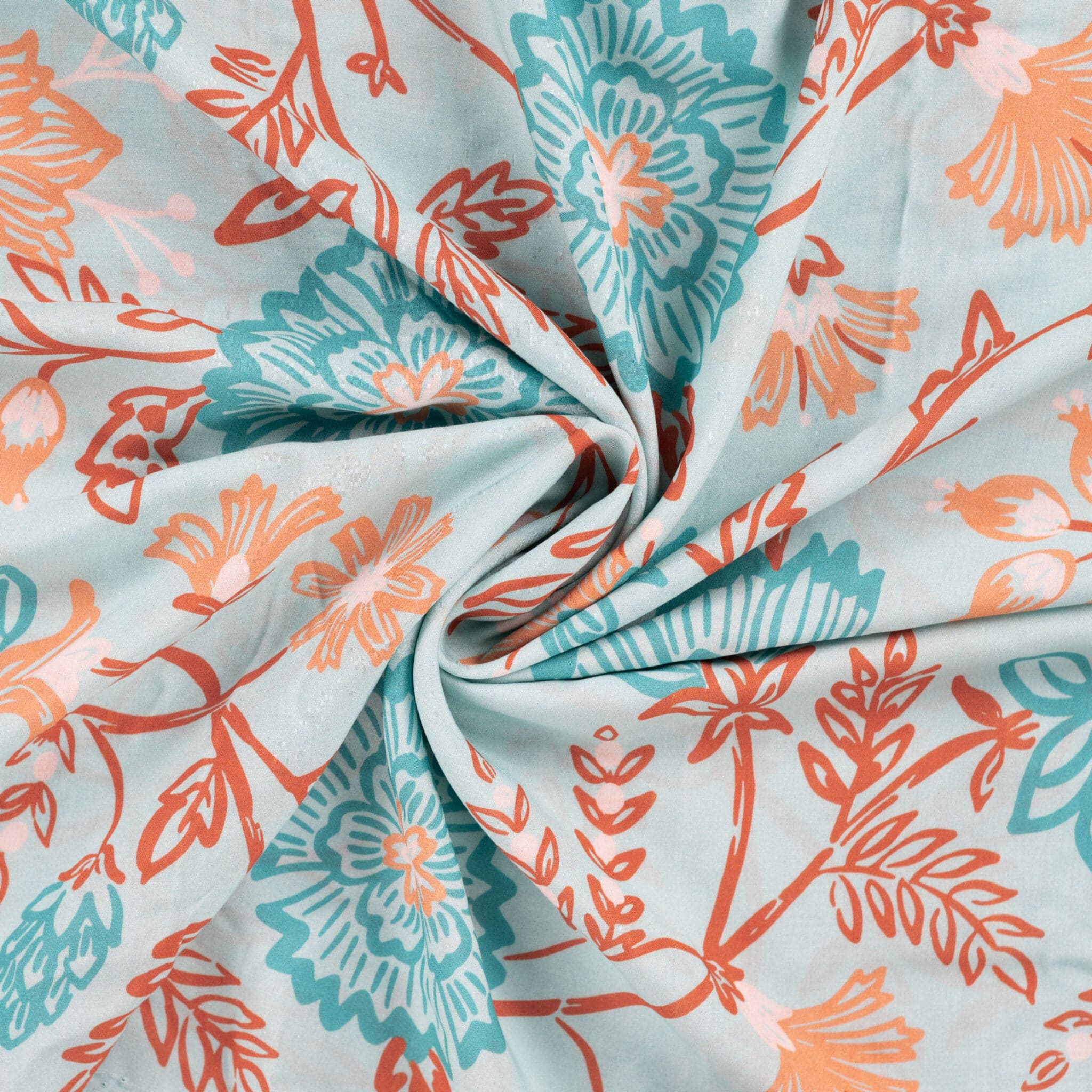 Coupon 320cm viscose voile bloemen