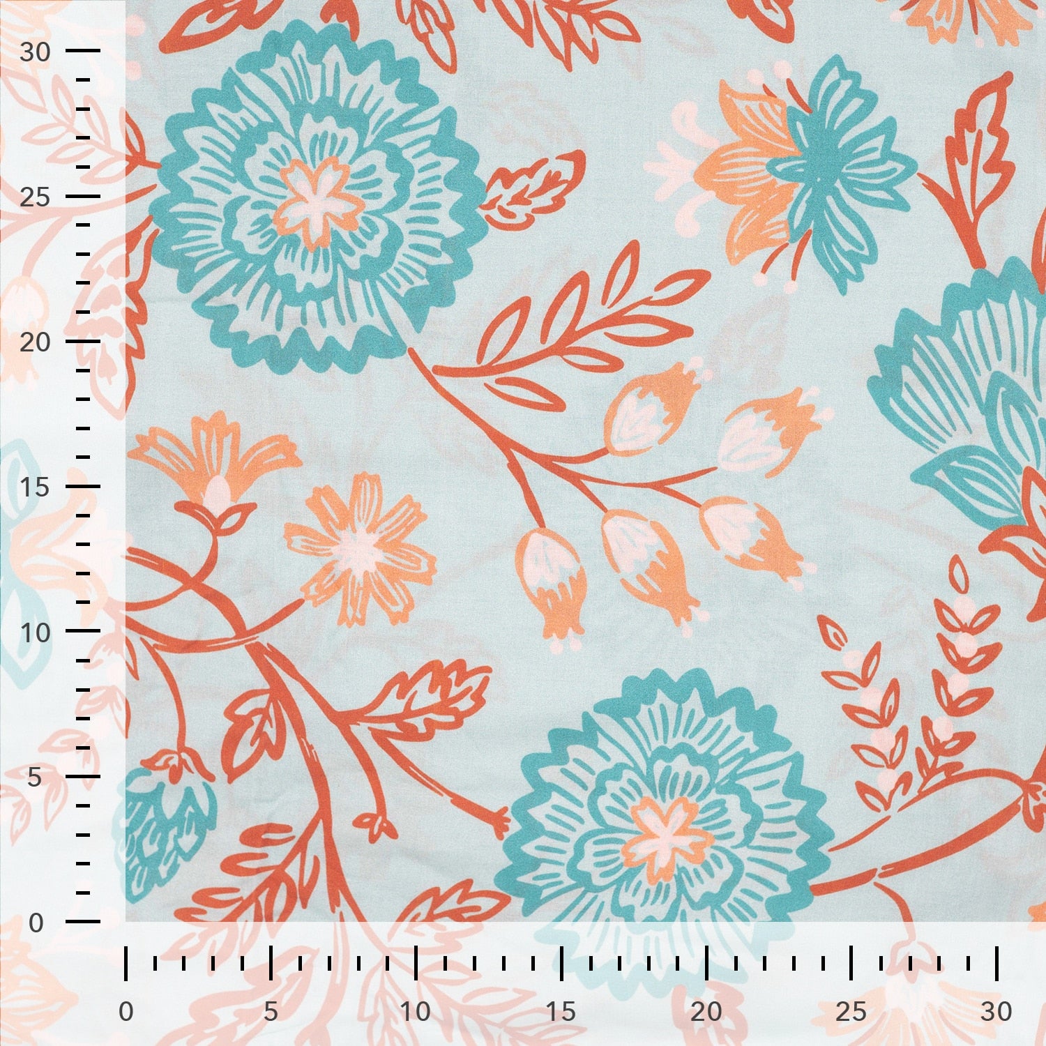 Coupon 320cm viscose voile bloemen