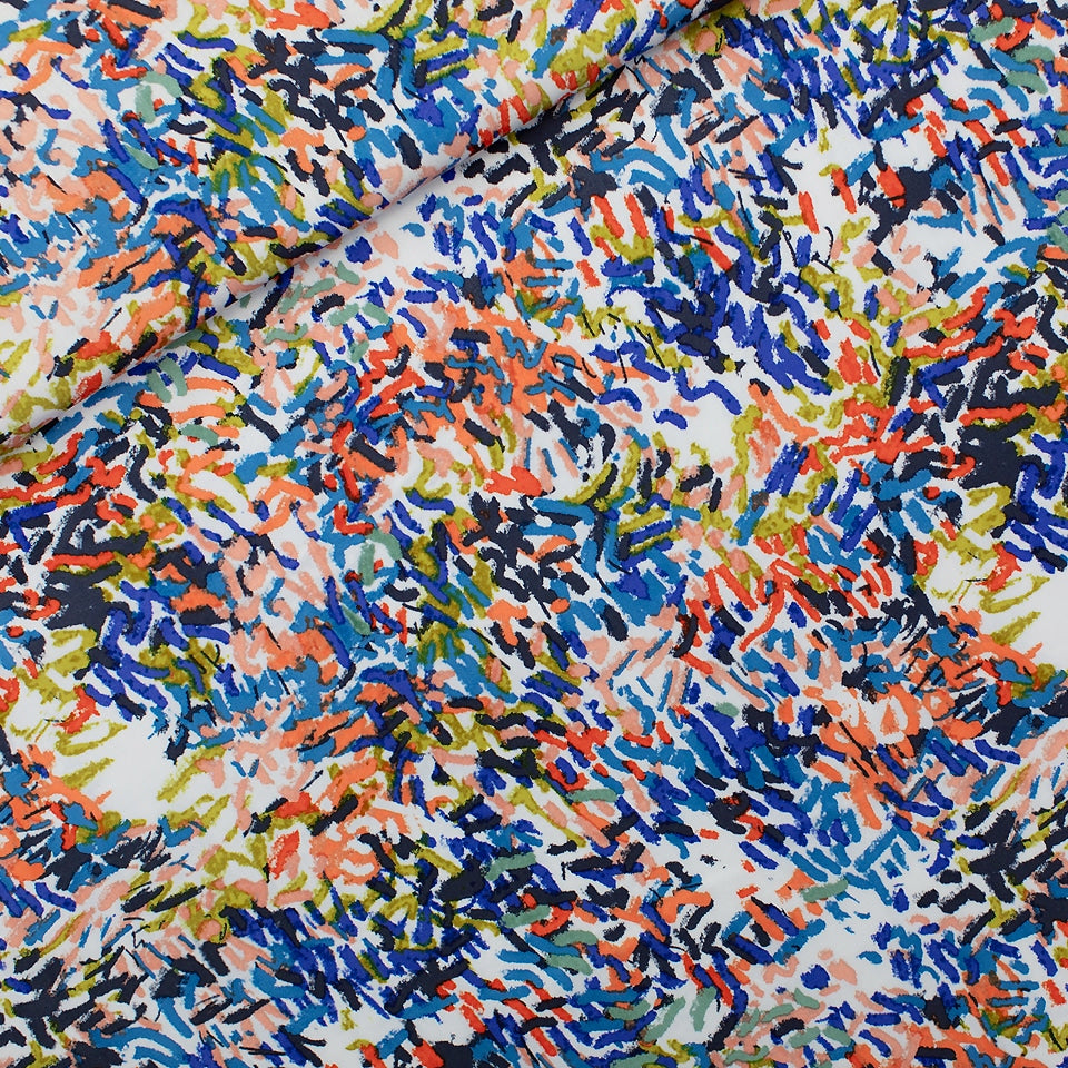 Coupon 45cm See You at Six - Ecovero viscose rayon satijn paint fun