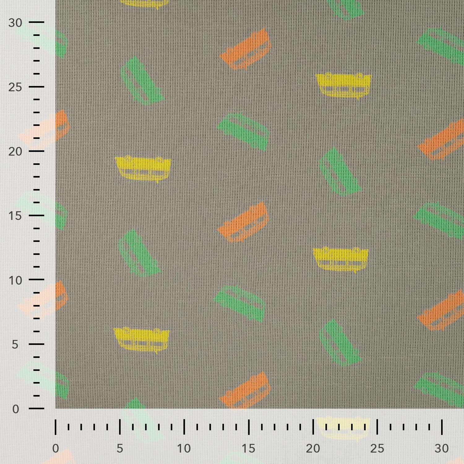 Coupon 45cm Wafel jersey busjes kaki