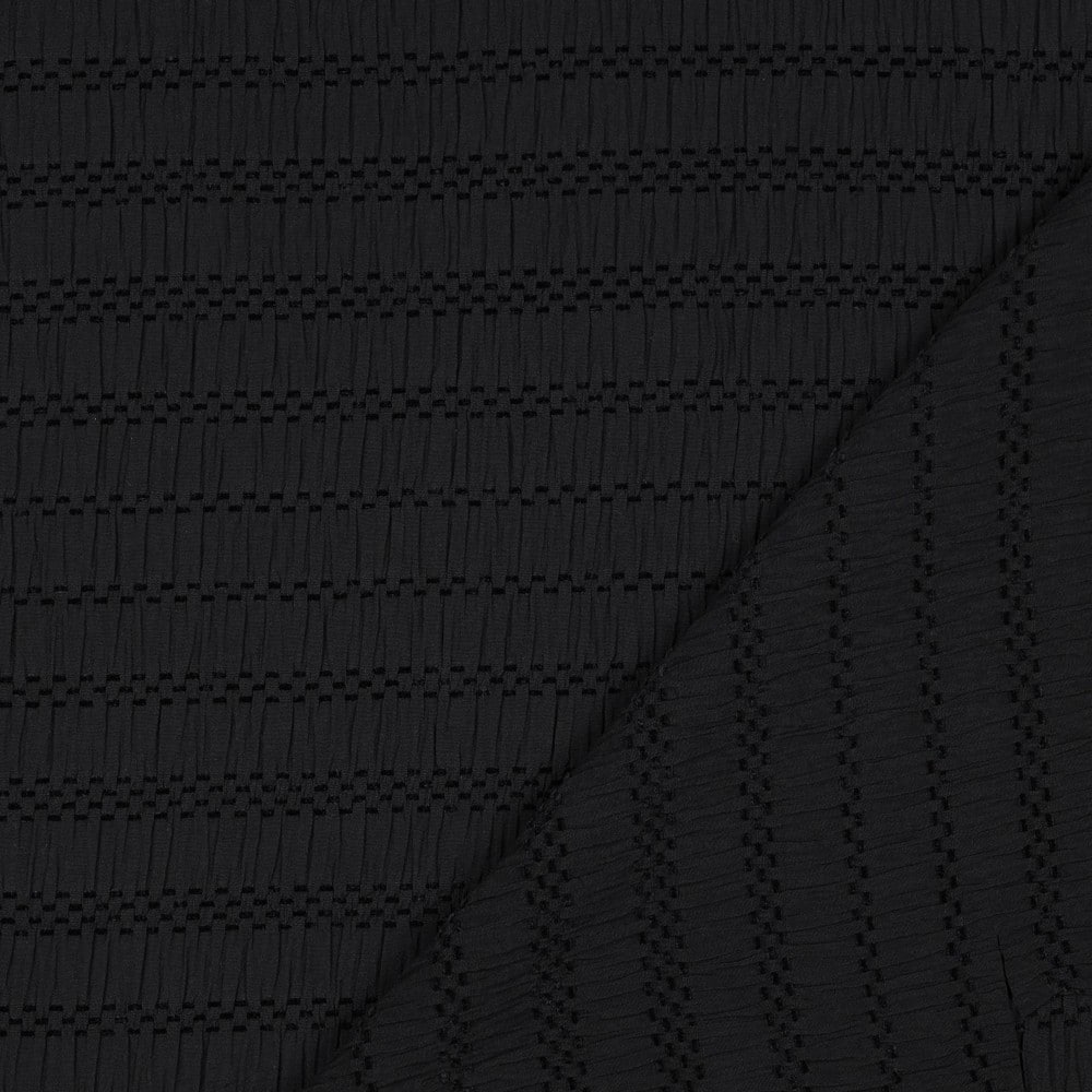 Coupon 50cm chenille jacquard zwart
