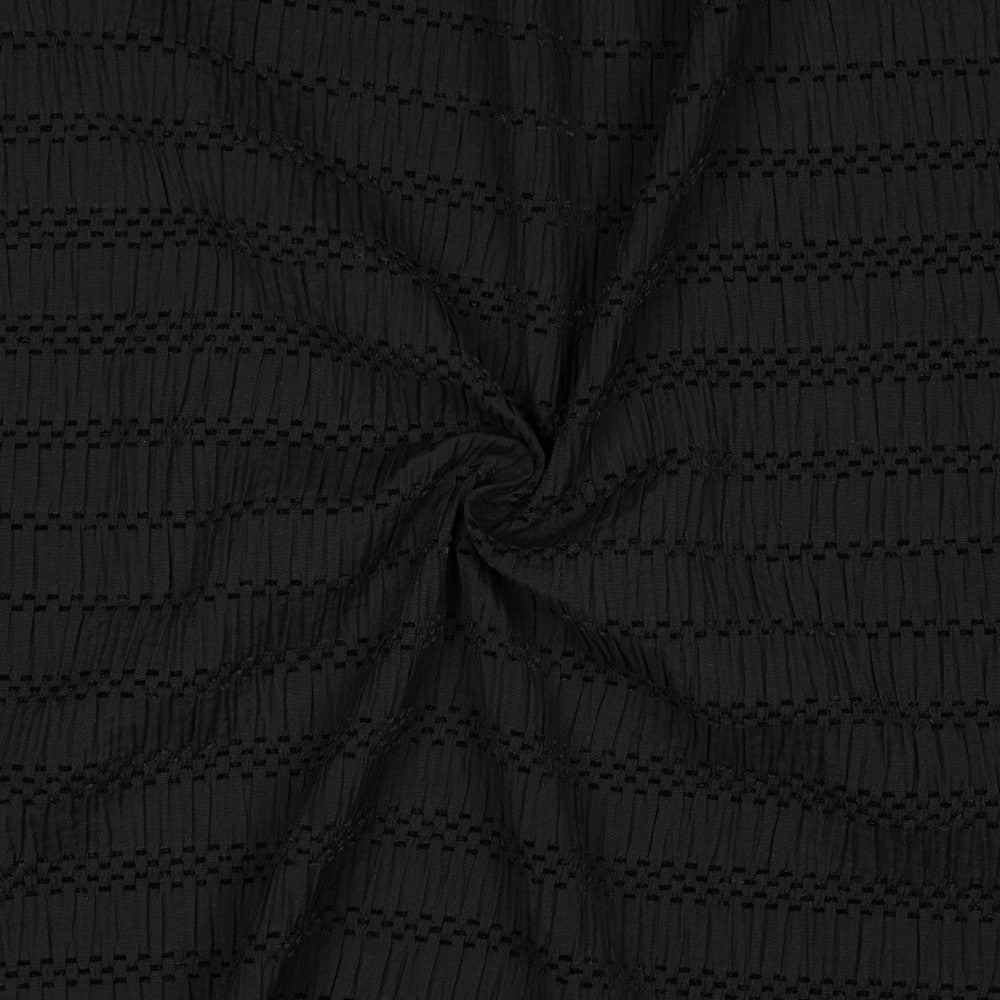Coupon 50cm chenille jacquard zwart