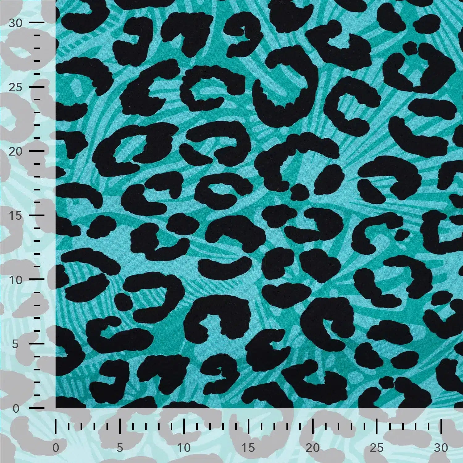 Coupon 60cm french terry digitaal luipaardprint tiffany