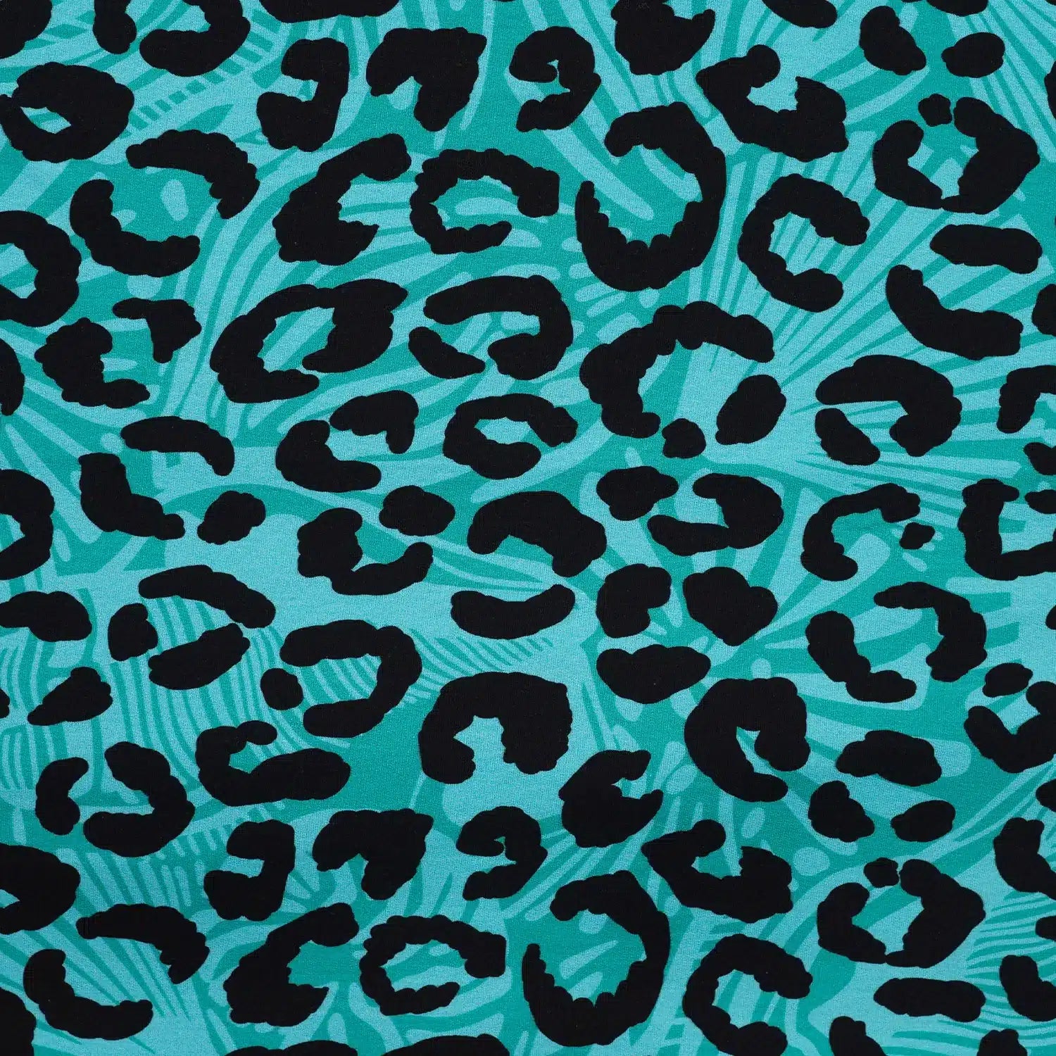 Coupon 60cm french terry digitaal luipaardprint tiffany