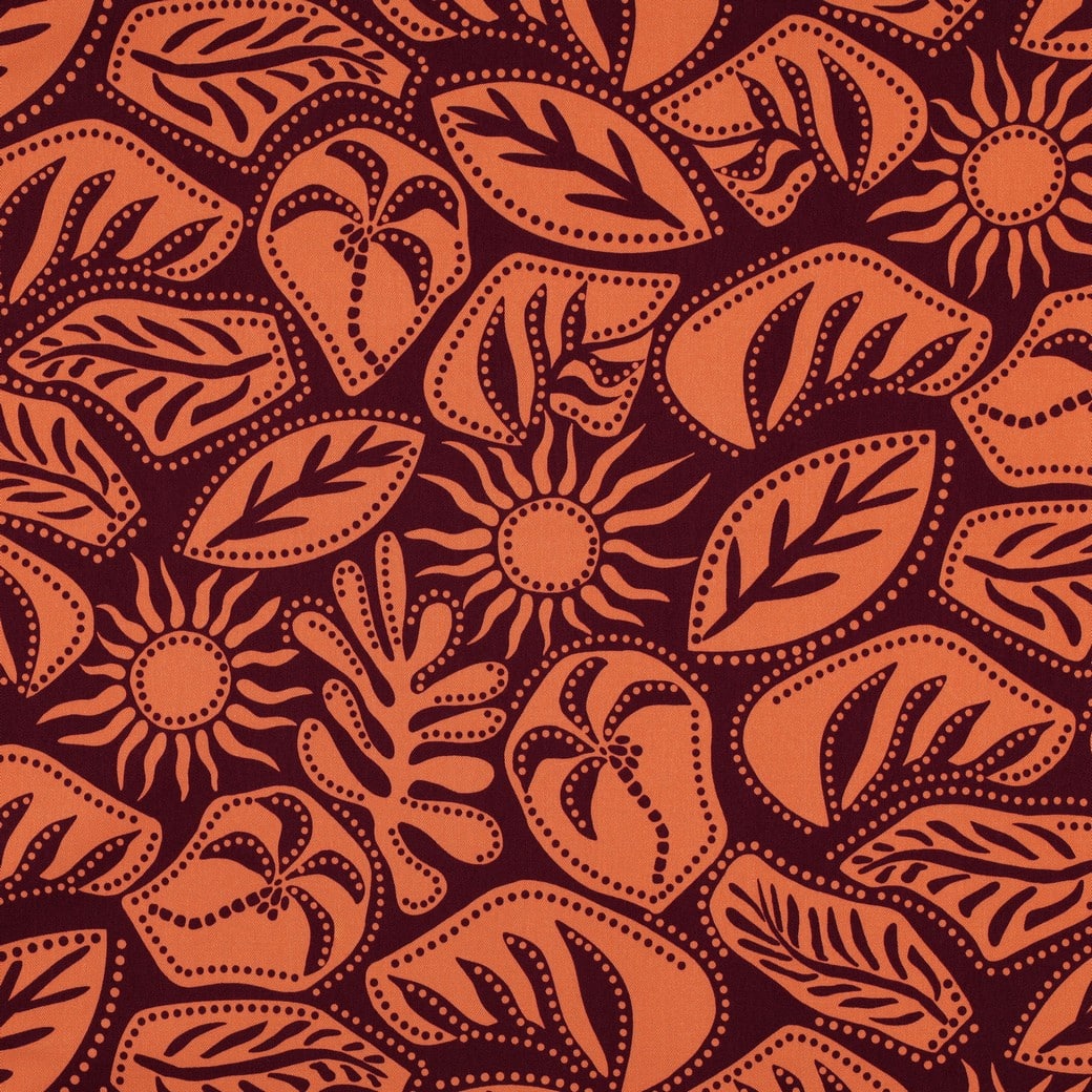 Coupon 60cm rosella viscose stretch abstract aubergine