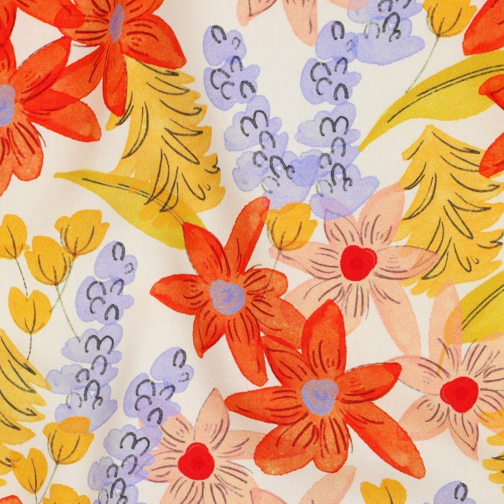 Coupon 60cm Viscose radiance digitaal bloemen multicolor