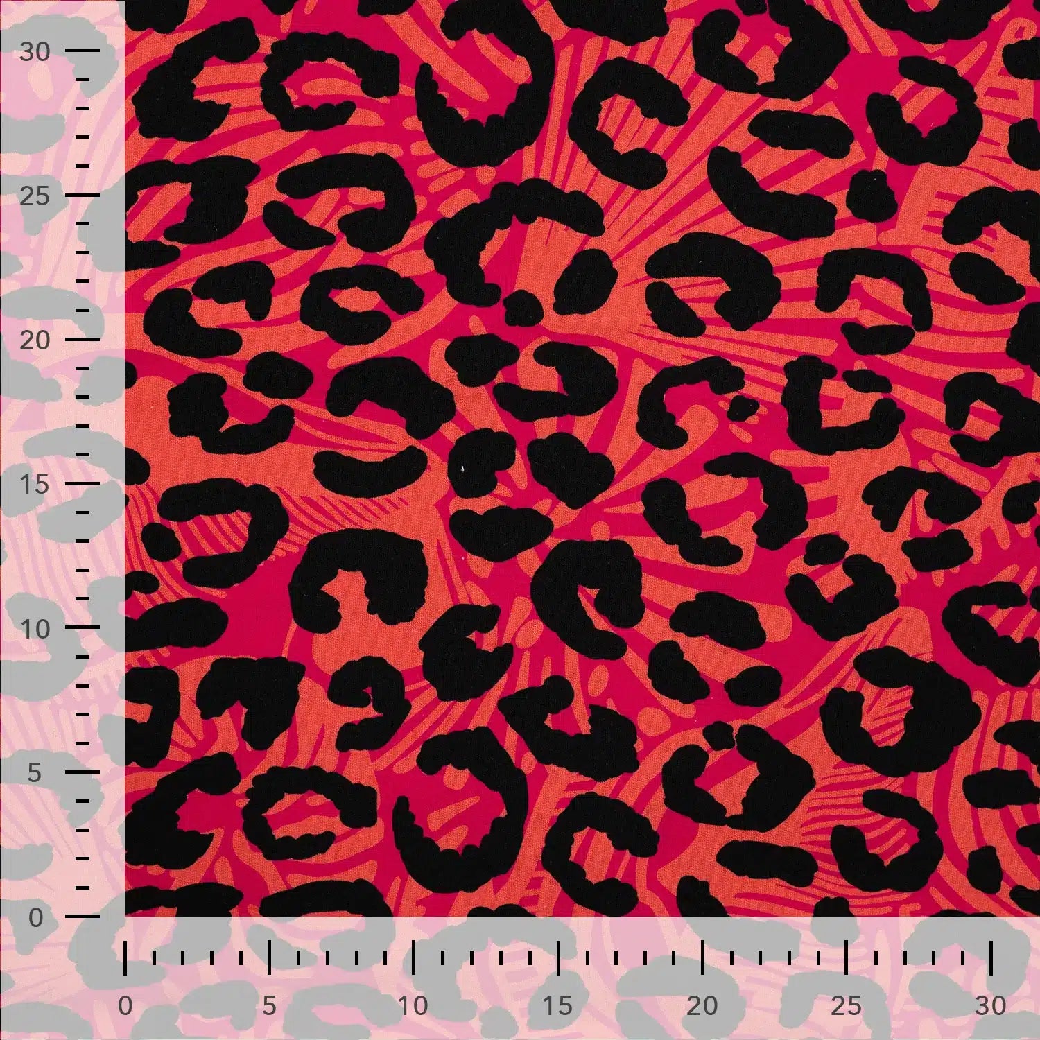 Coupon 70cm french terry digitaal luipaardprint roze