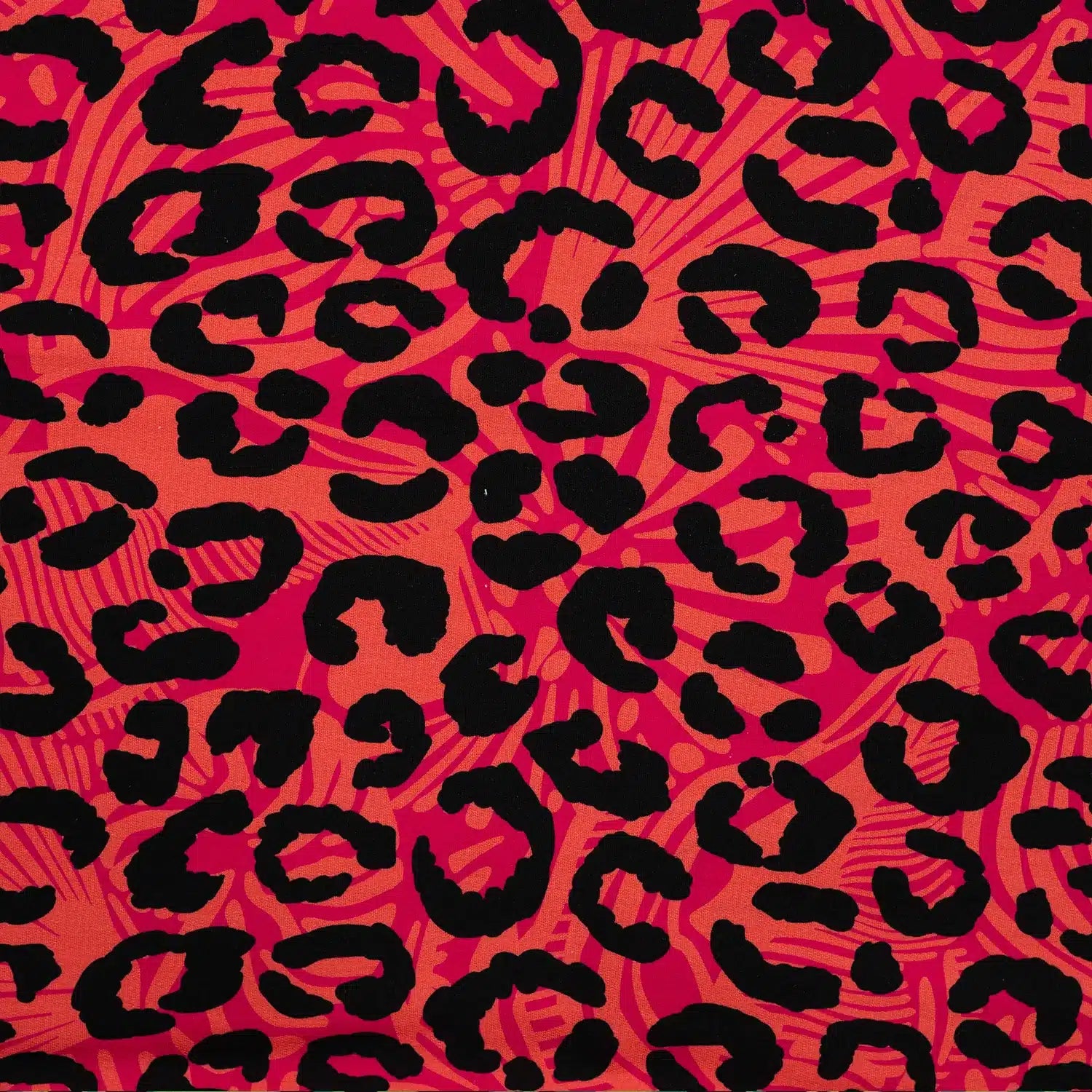 Coupon 70cm french terry digitaal luipaardprint roze