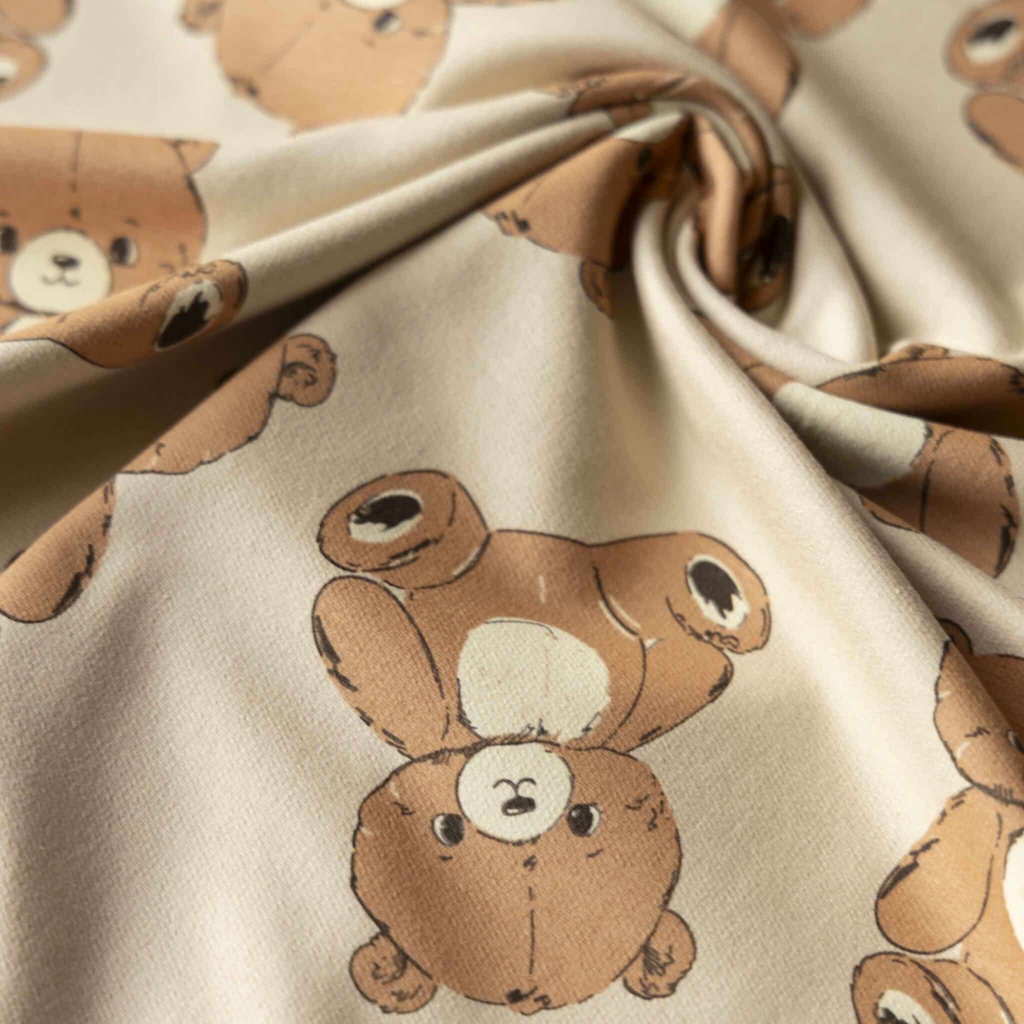 Coupon 75cm french terry teddyberen beige