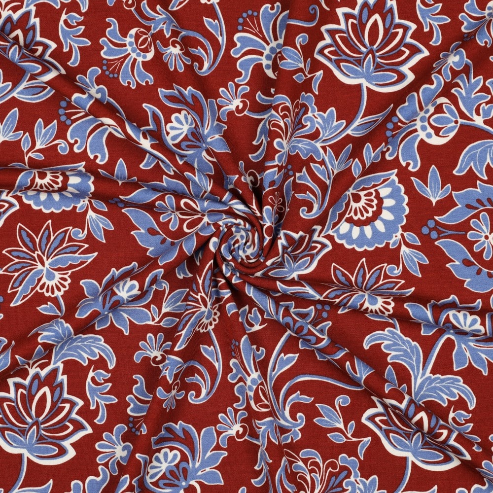 Coupon 75cm punta di roma paisley bordeaux
