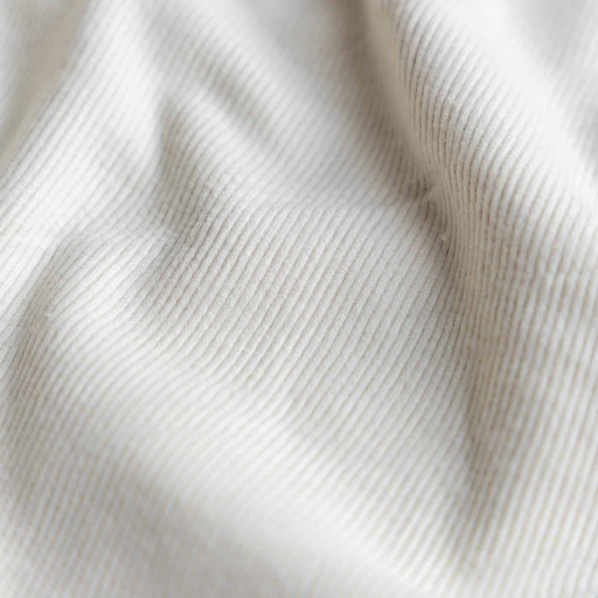 Coupon 80cm double brushed viscose rib jersey offwhite