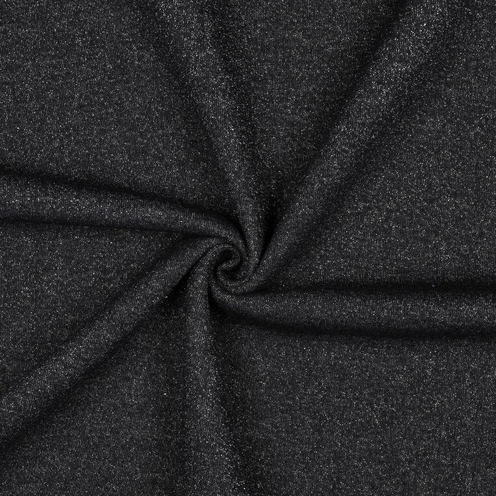 Coupon 80cm sweat lurex zwart/zilver (foutje zie omschrijving!)