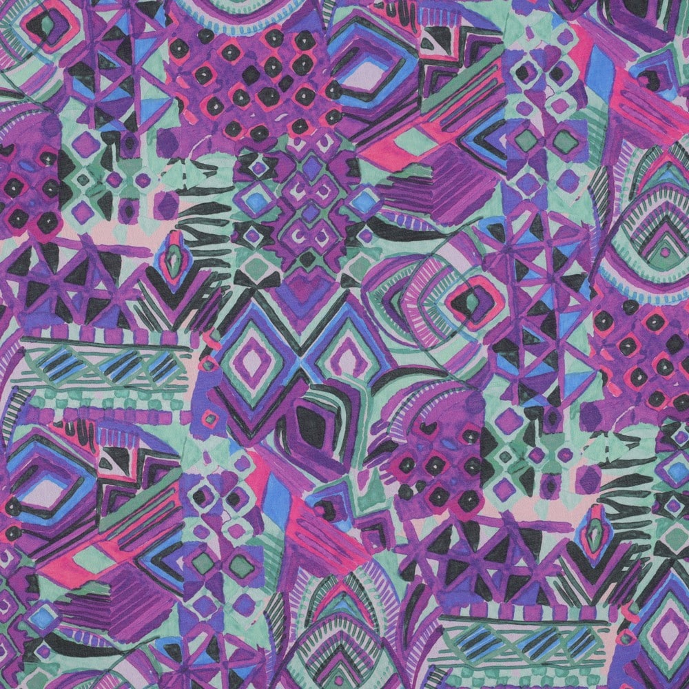 Coupon 85cm katoenen voile abstract paars