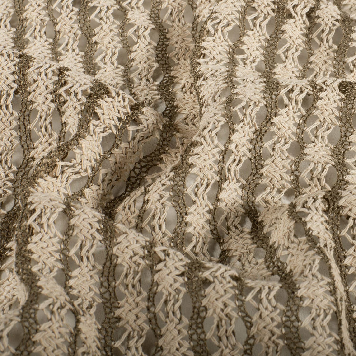 Crochet strepen olijfgroen/taupe