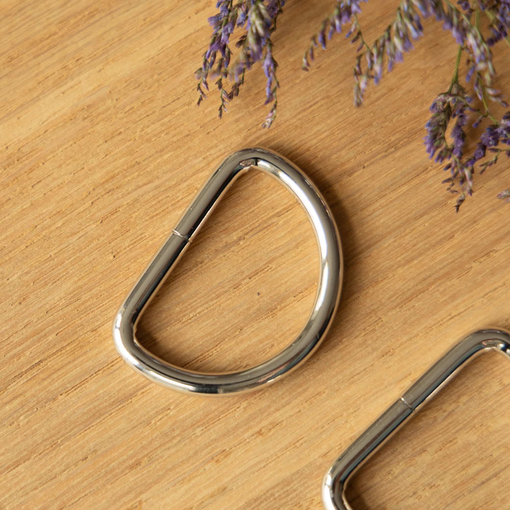 D-ring 40mm zilver