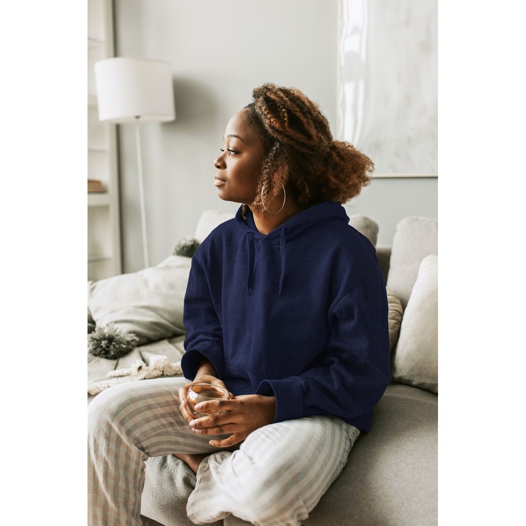 Denim french terry indigo blauw