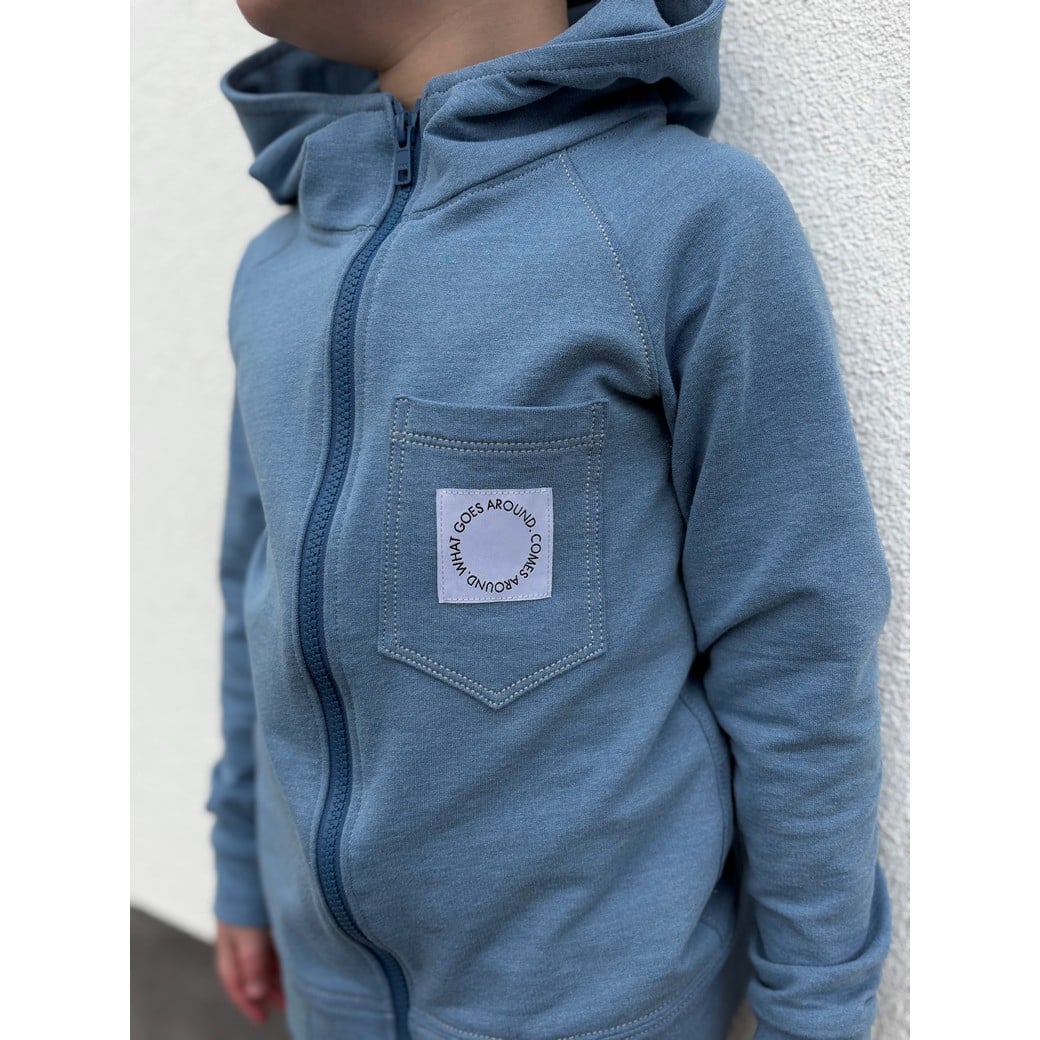 Denim french terry indigo blauw