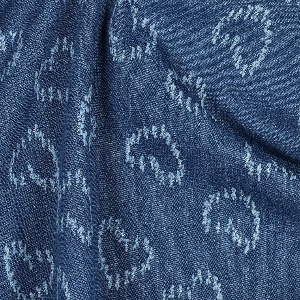 Denim jacquard harten jeansblauw