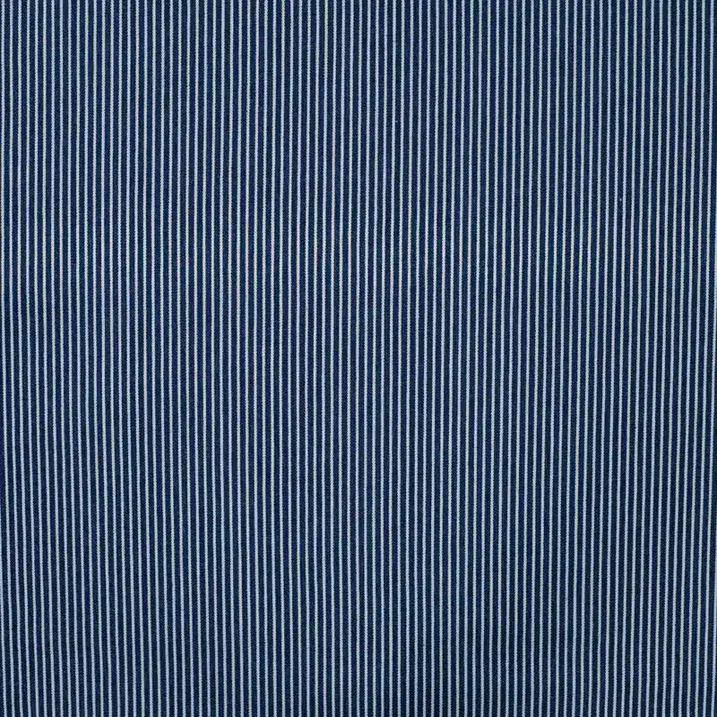 Denim jacquard stretch strepen donker jeansblauw
