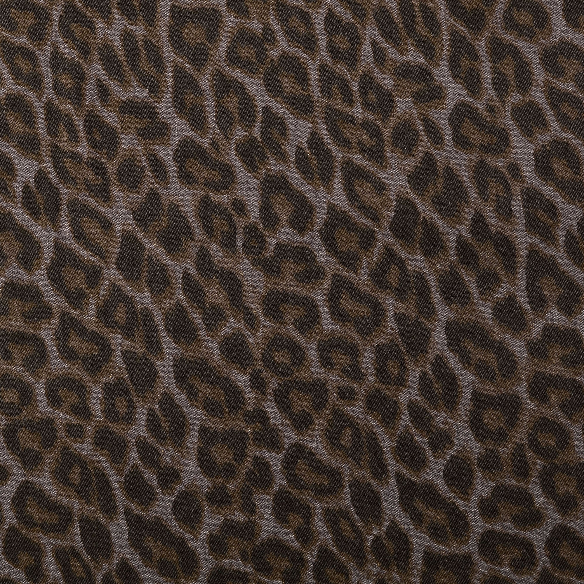 Denim panterprint grijs