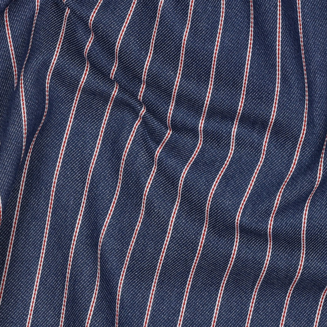 Denim rode strepen indigo