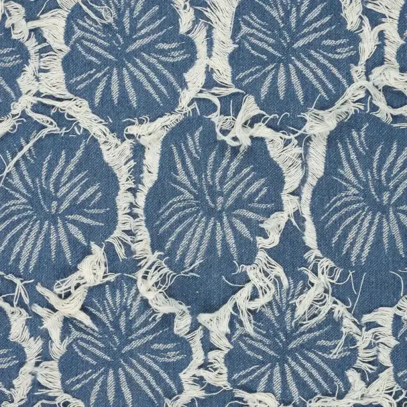 Denim ruffle bloemen jeansblauw