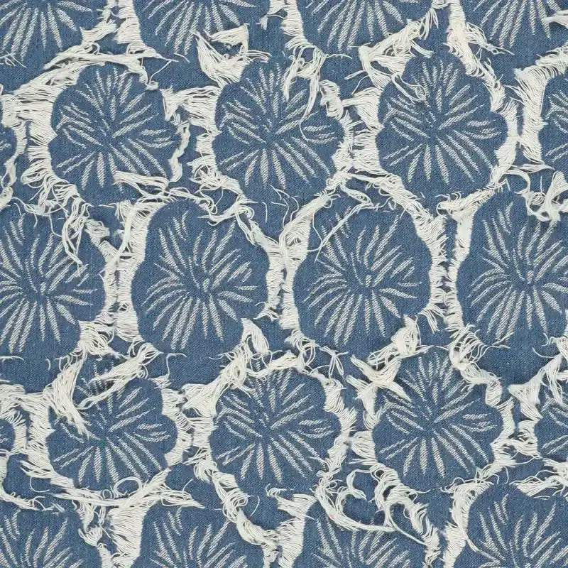 Denim ruffle bloemen jeansblauw