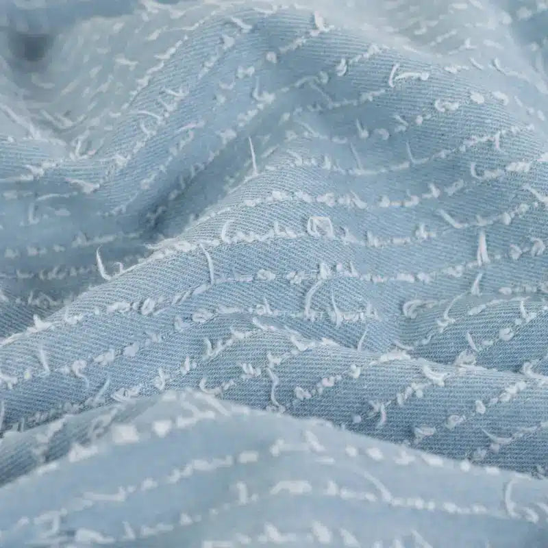 Denim ruffle strepen licht jeansblauw