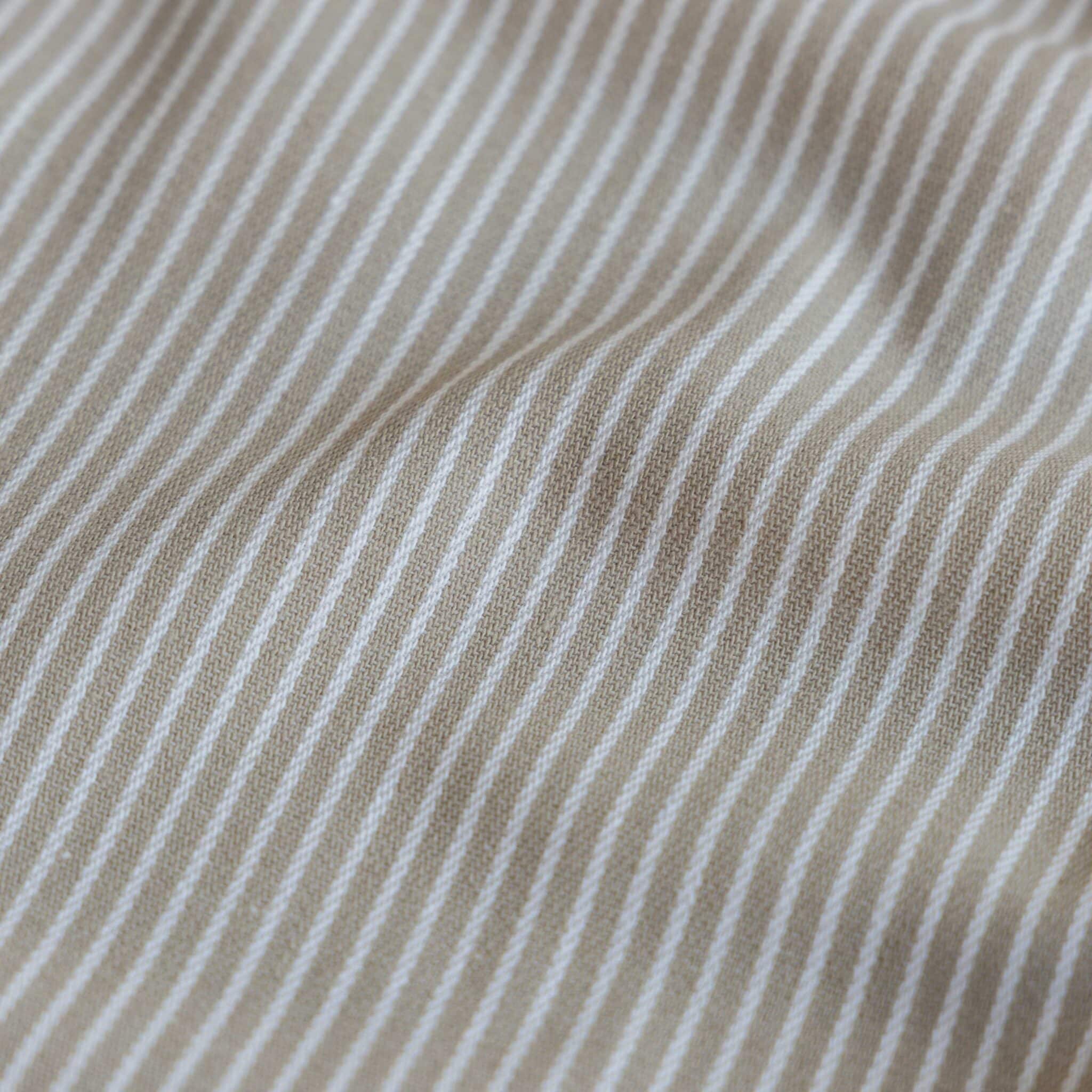 Denim yarn dyed strepen beige