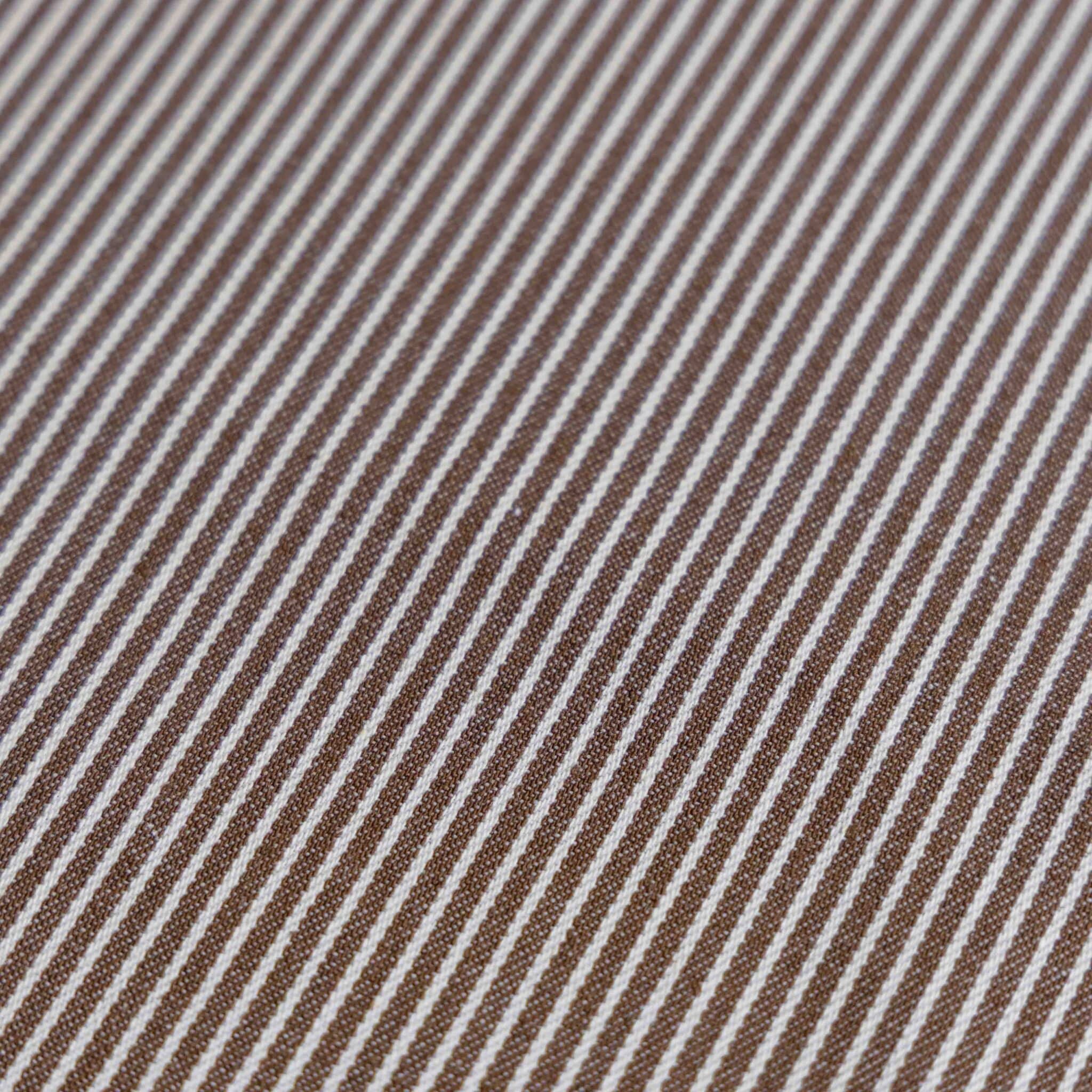Denim yarn dyed strepen bruin