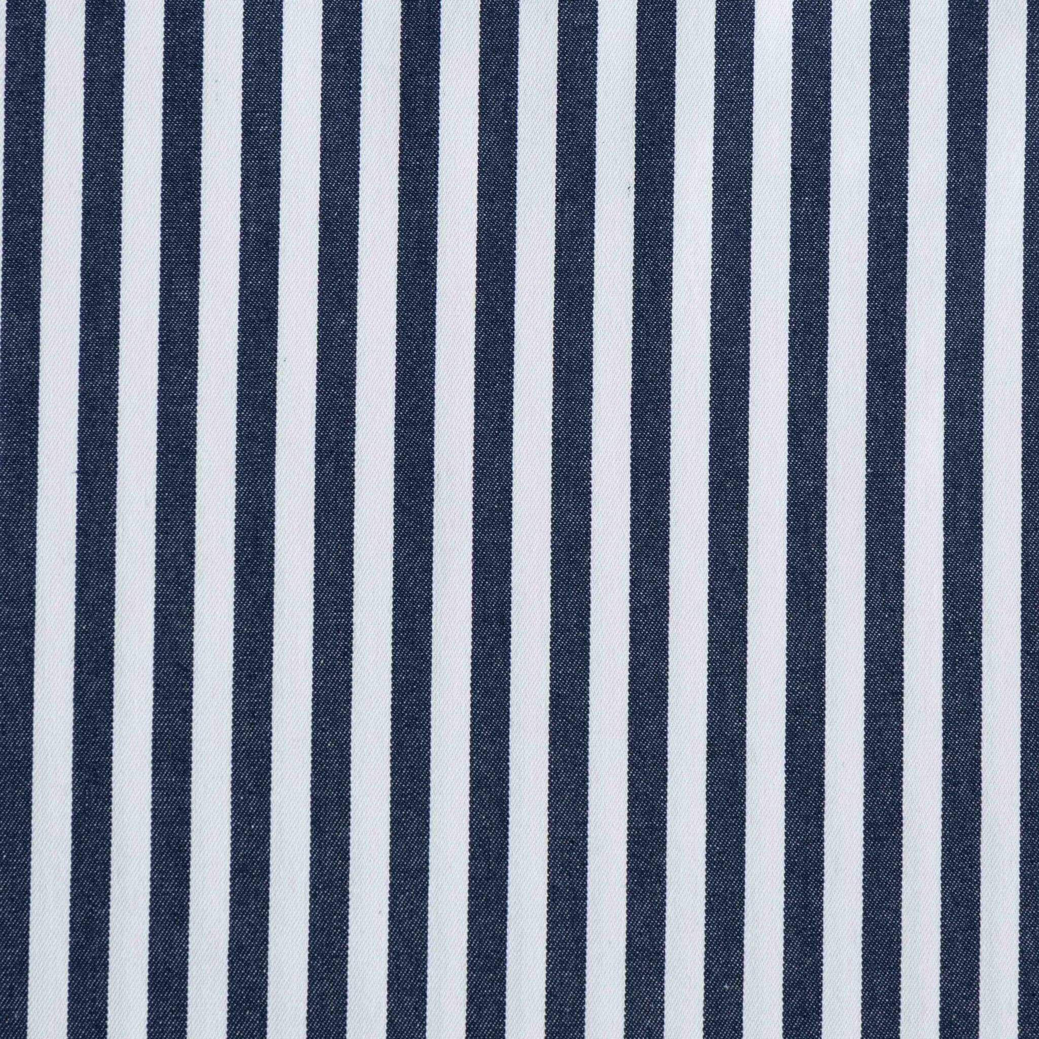 Denim yarn dyed strepen donkerblauw