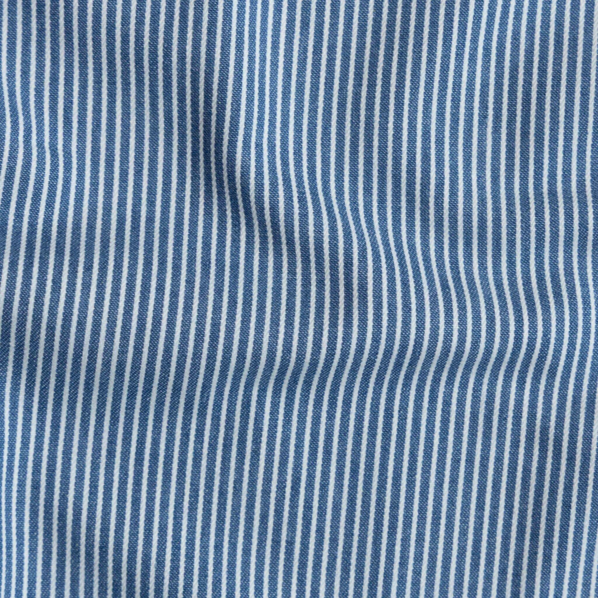 Denim yarn dyed strepen jeansblauw