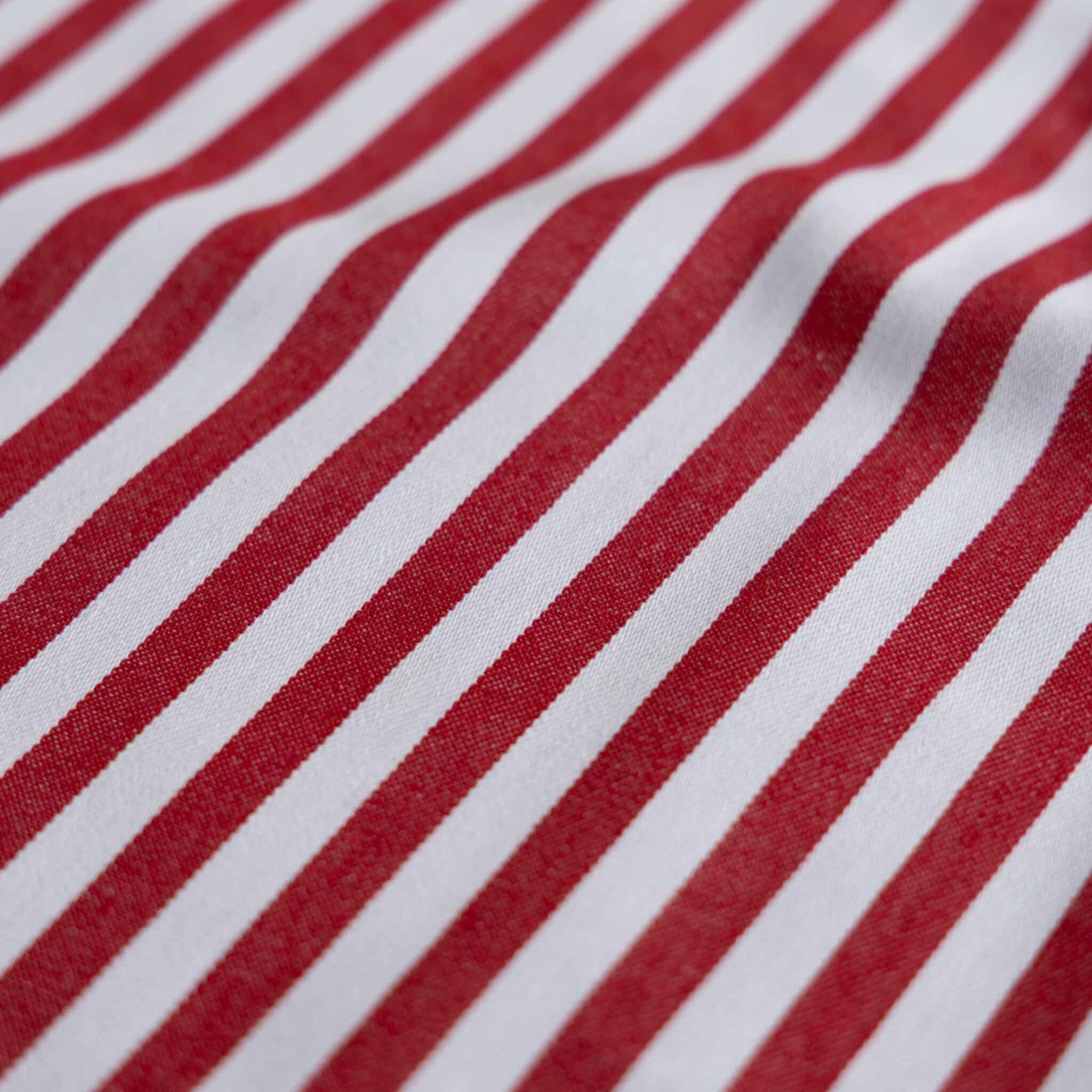 Denim yarn dyed strepen rood