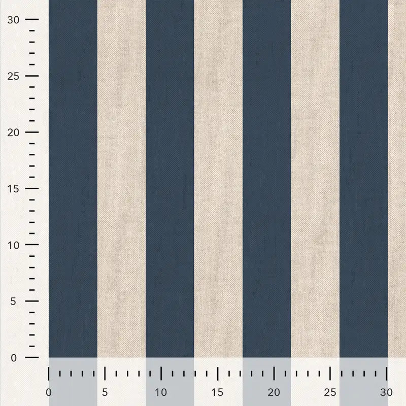 Linnenlook half panama strepen denim
