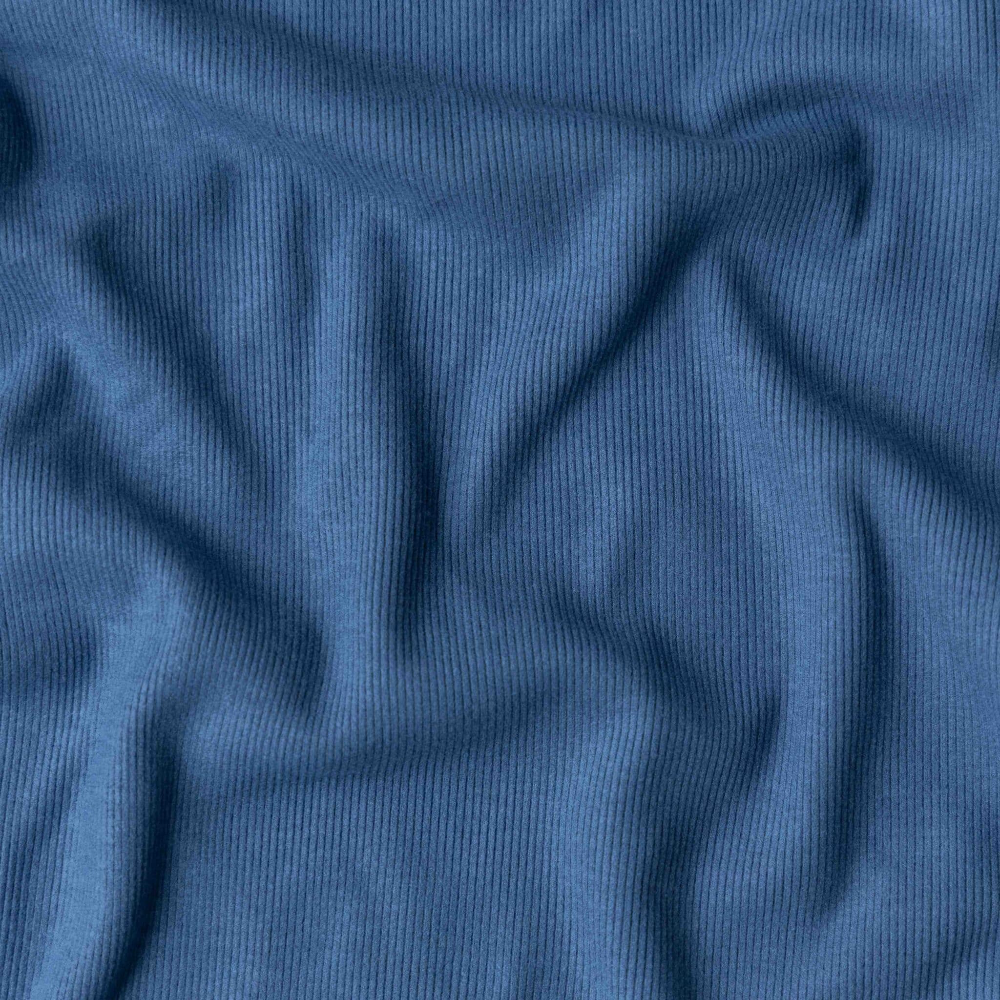 Double brushed viscose rib jersey donker jeansblauw