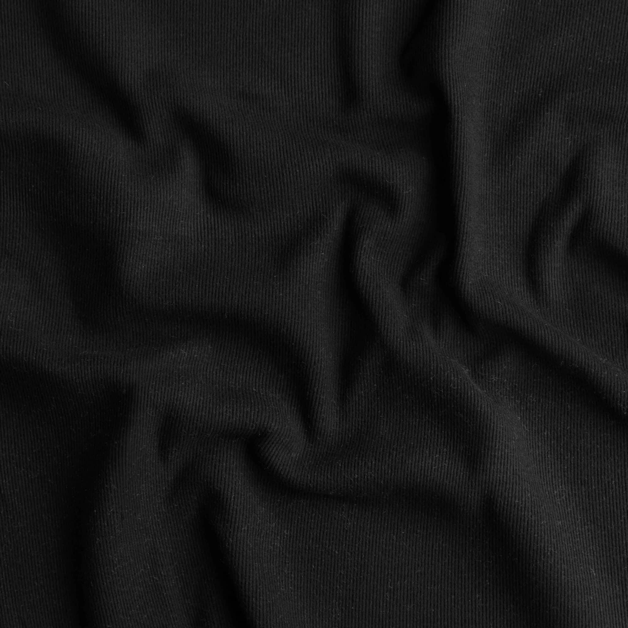 Double brushed viscose rib jersey zwart
